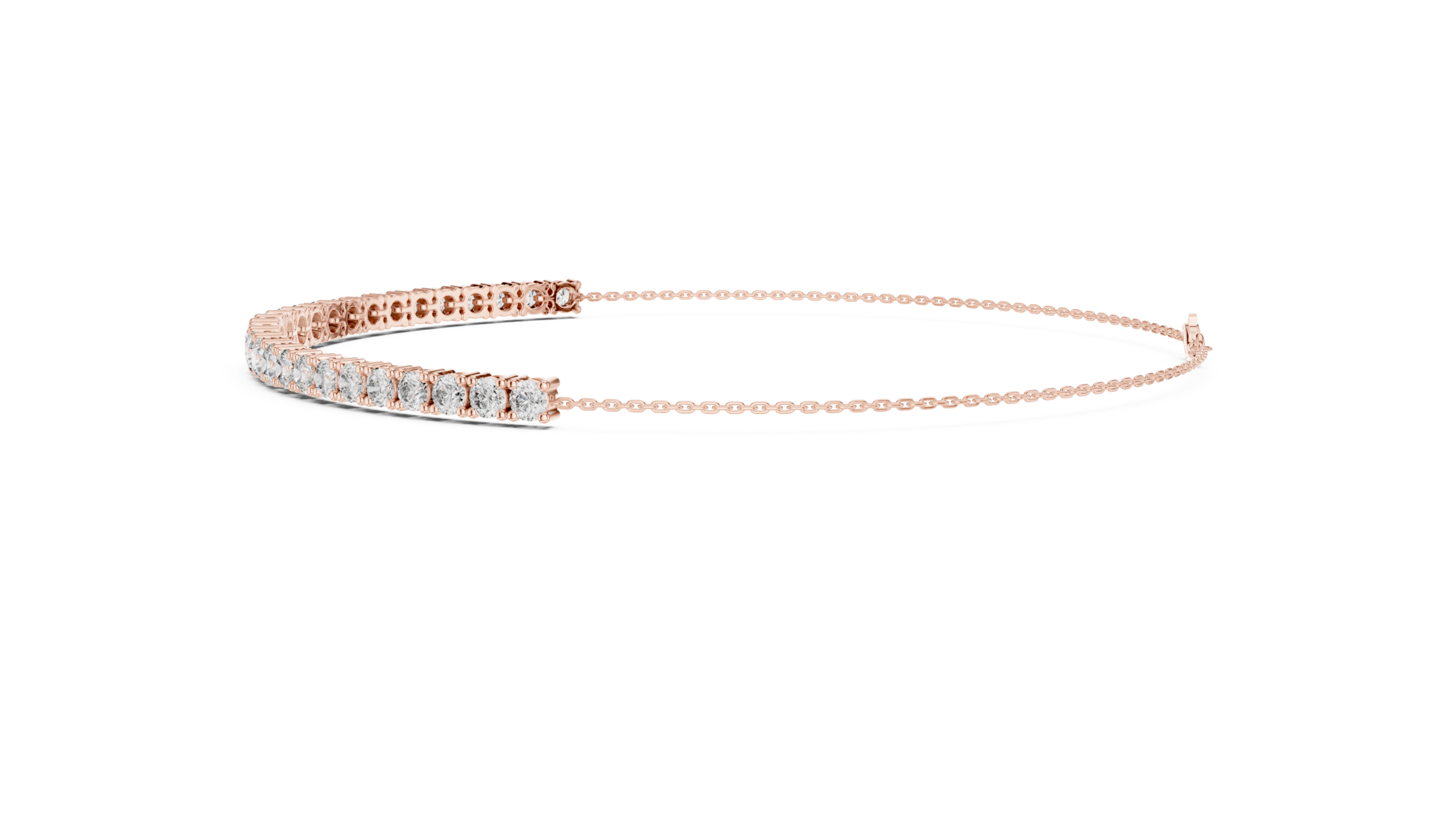 Beautiful 8.06 Cts Round Cut CZ Gold Bracelet LB-26
