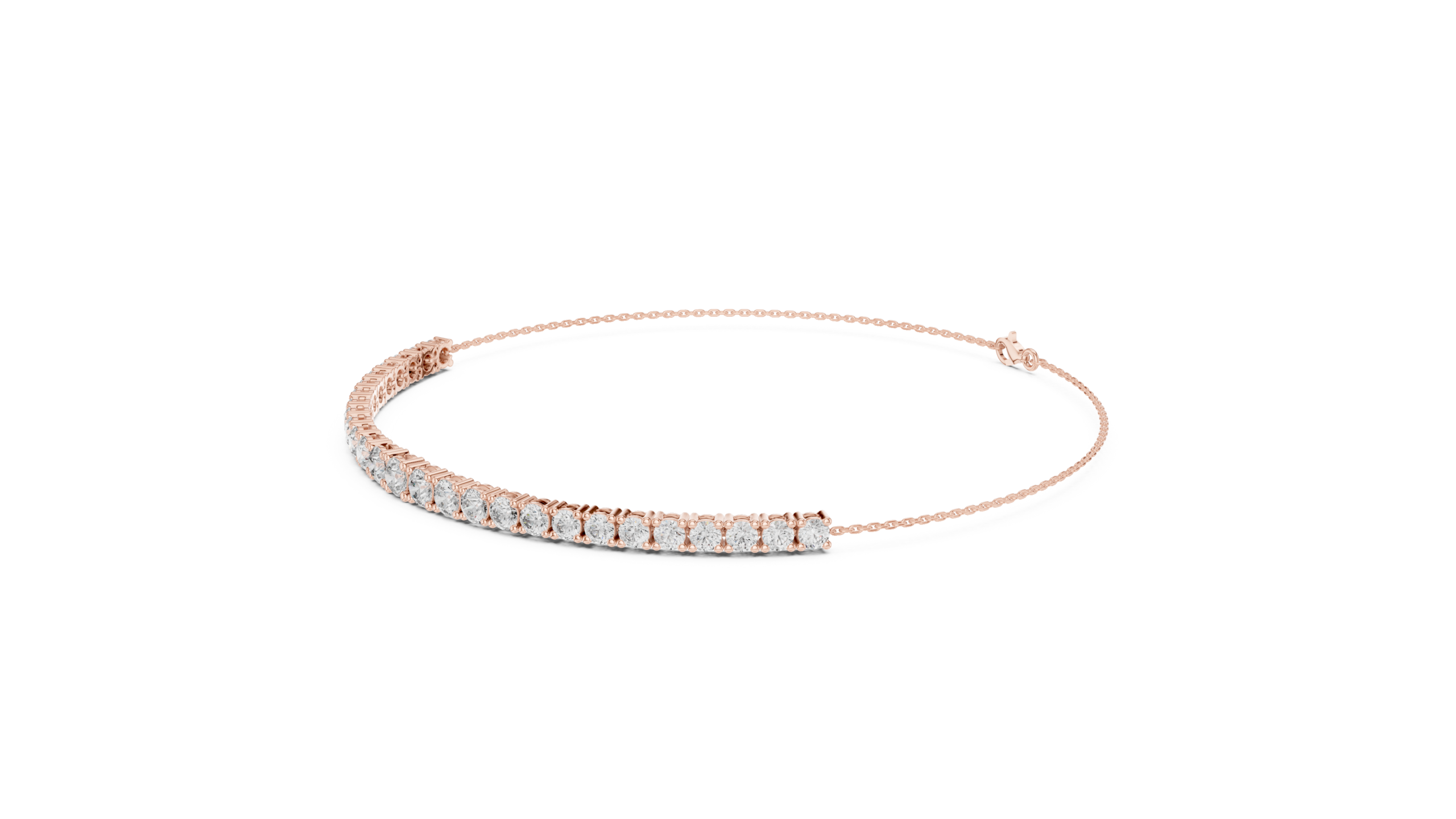 Beautiful 8.06 Cts Round Cut CZ Gold Bracelet LB-26