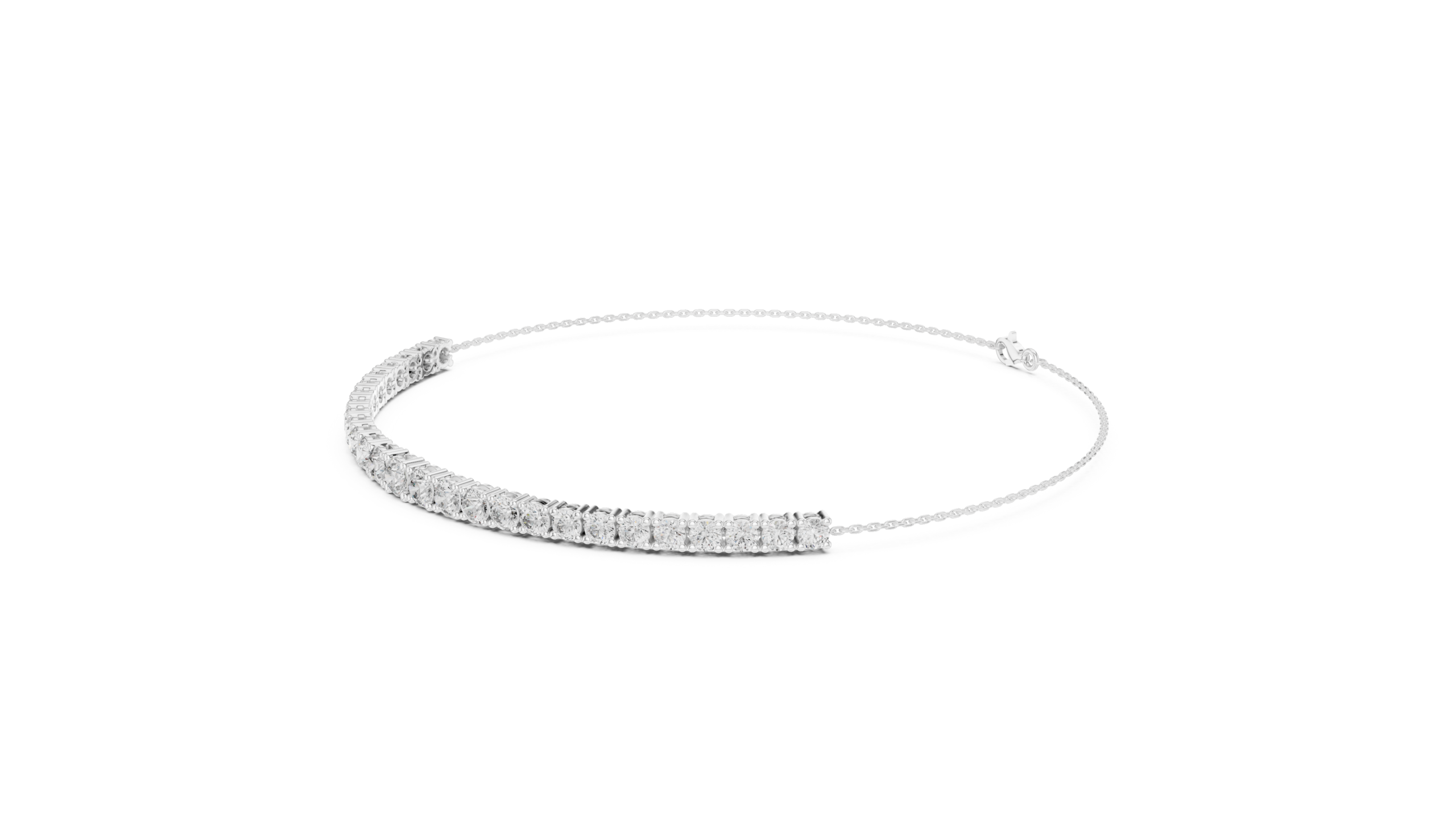 Beautiful 8.06 Cts Round Cut CZ Gold Bracelet LB-26