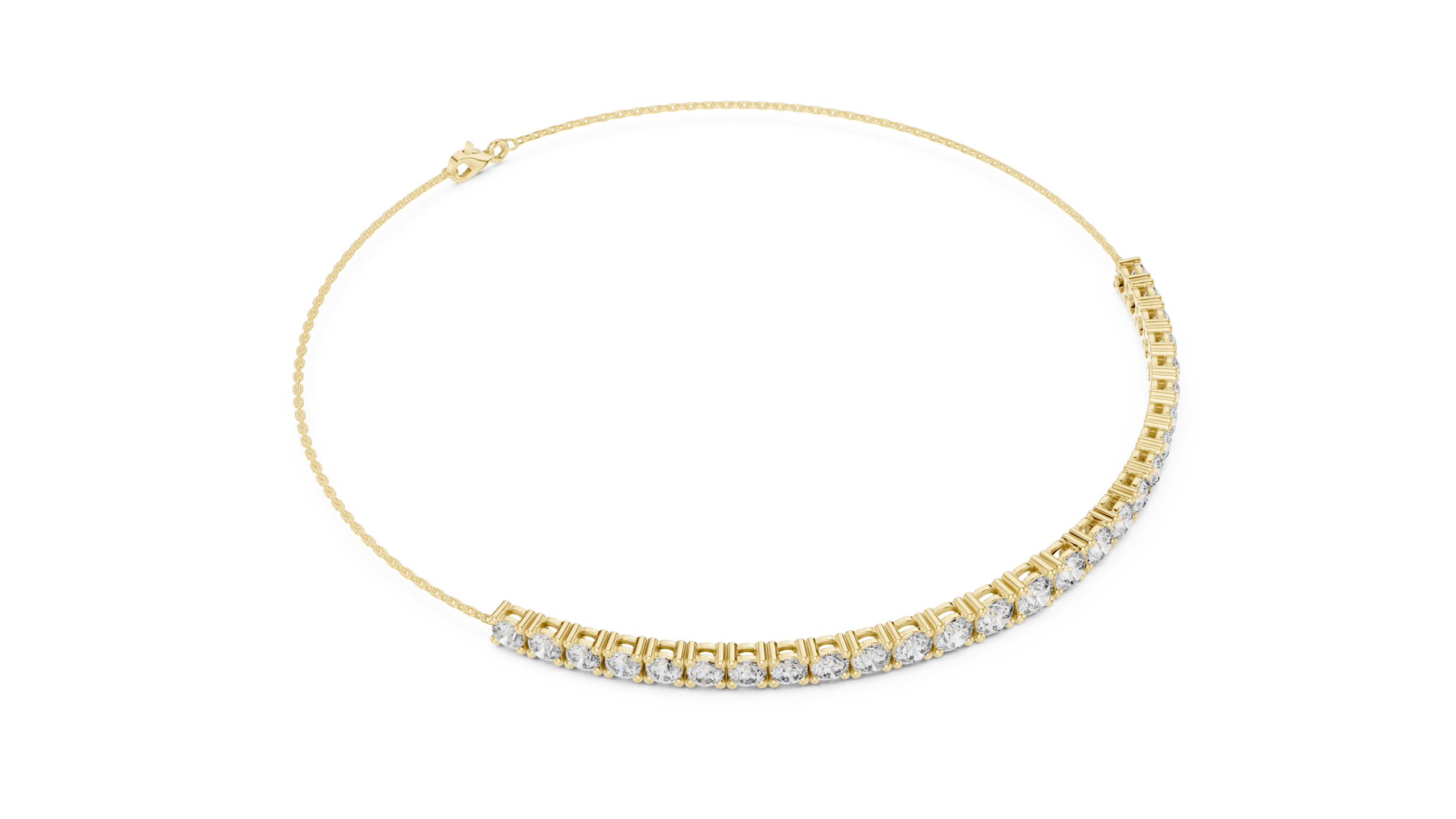 Beautiful 8.06 Cts Round Cut CZ Gold Bracelet LB-26