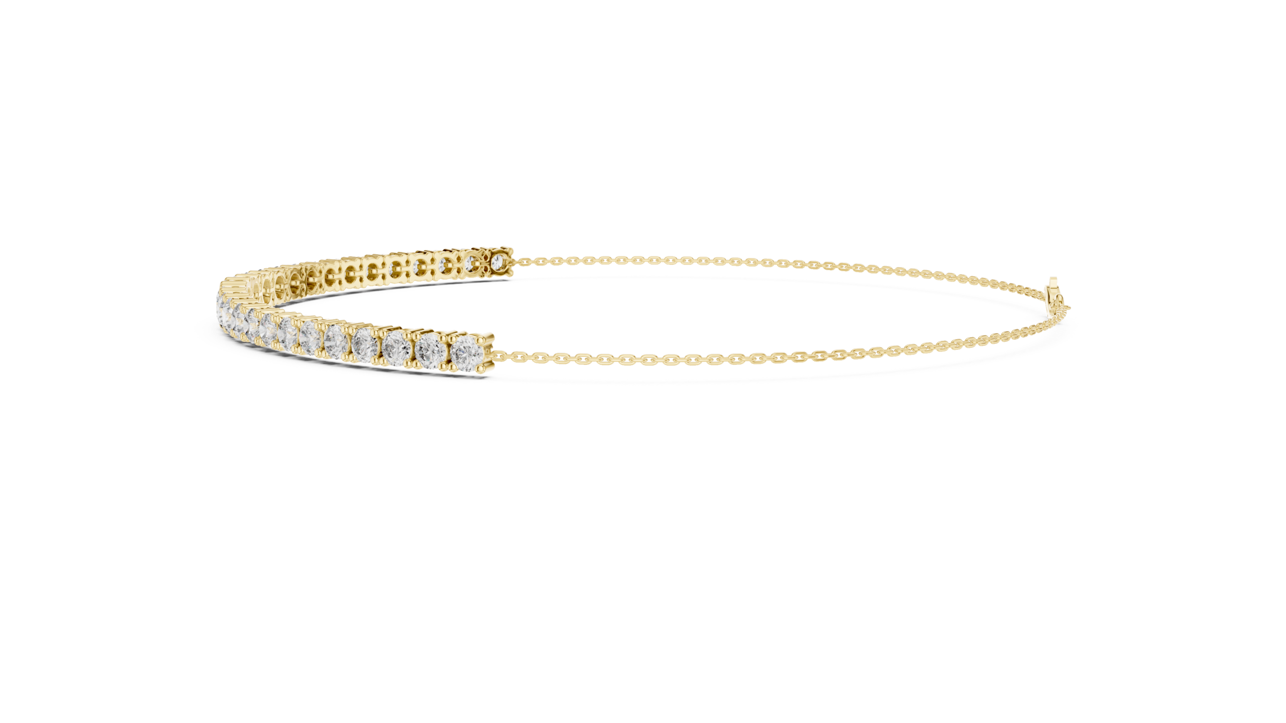 Beautiful 8.06 Cts Round Cut CZ Gold Bracelet LB-26