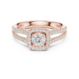 Stunning 1.00 Cts Round Cut Lab Grown Diamond Gold Ring LR-105