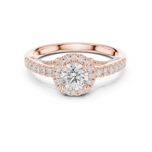Certified 1.19 Cts Round Cut Lab Grown Diamond Gold Ring LR-106