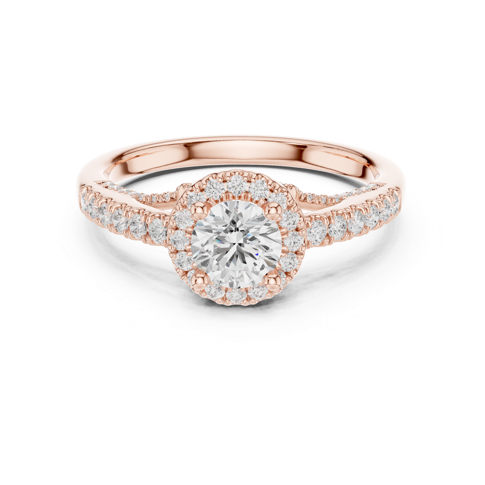 Certified 1.19 Cts Round Cut Lab Grown Diamond Gold Ring LR-106