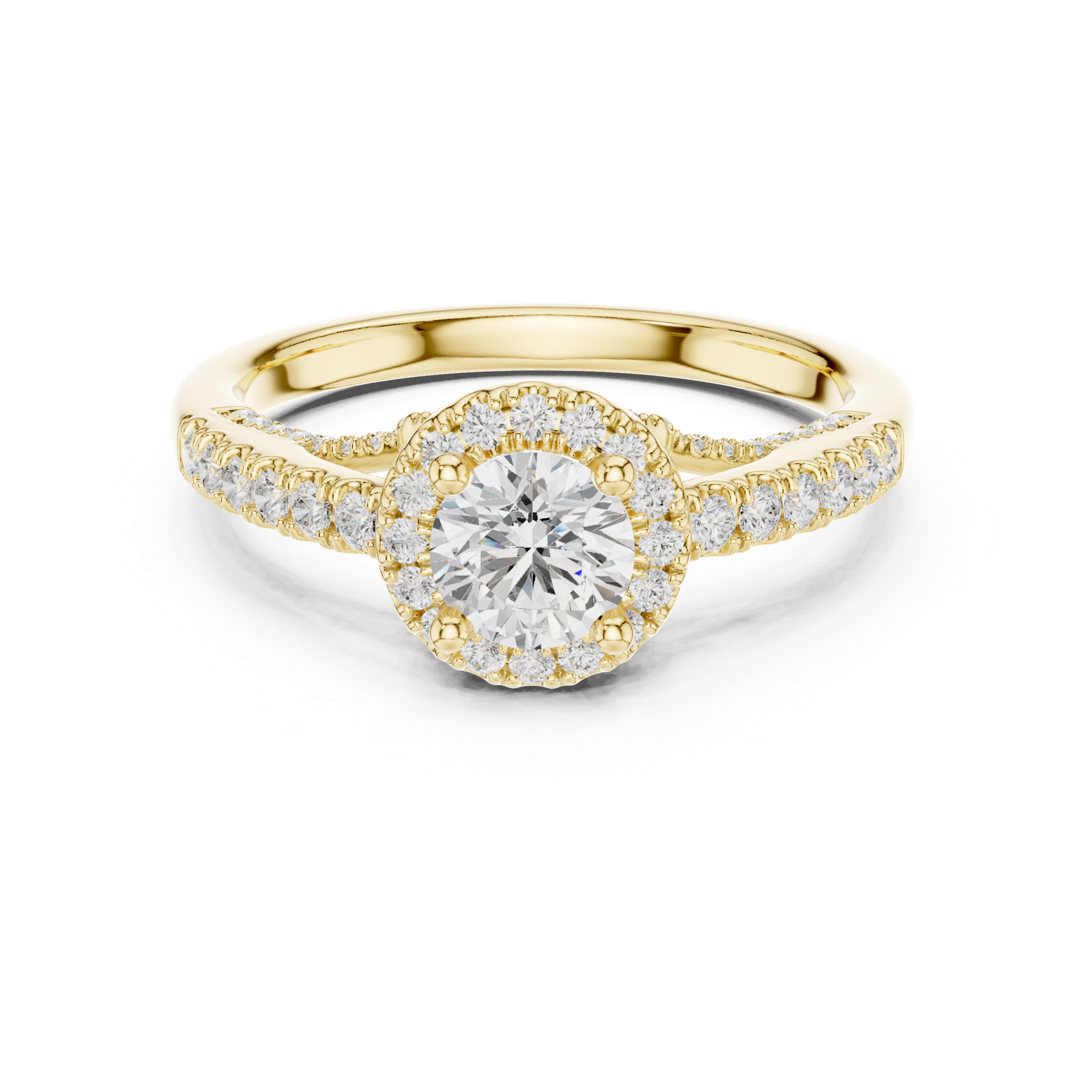 Certified 1.19 Cts Round Cut Lab Grown Diamond Gold Ring LR-106