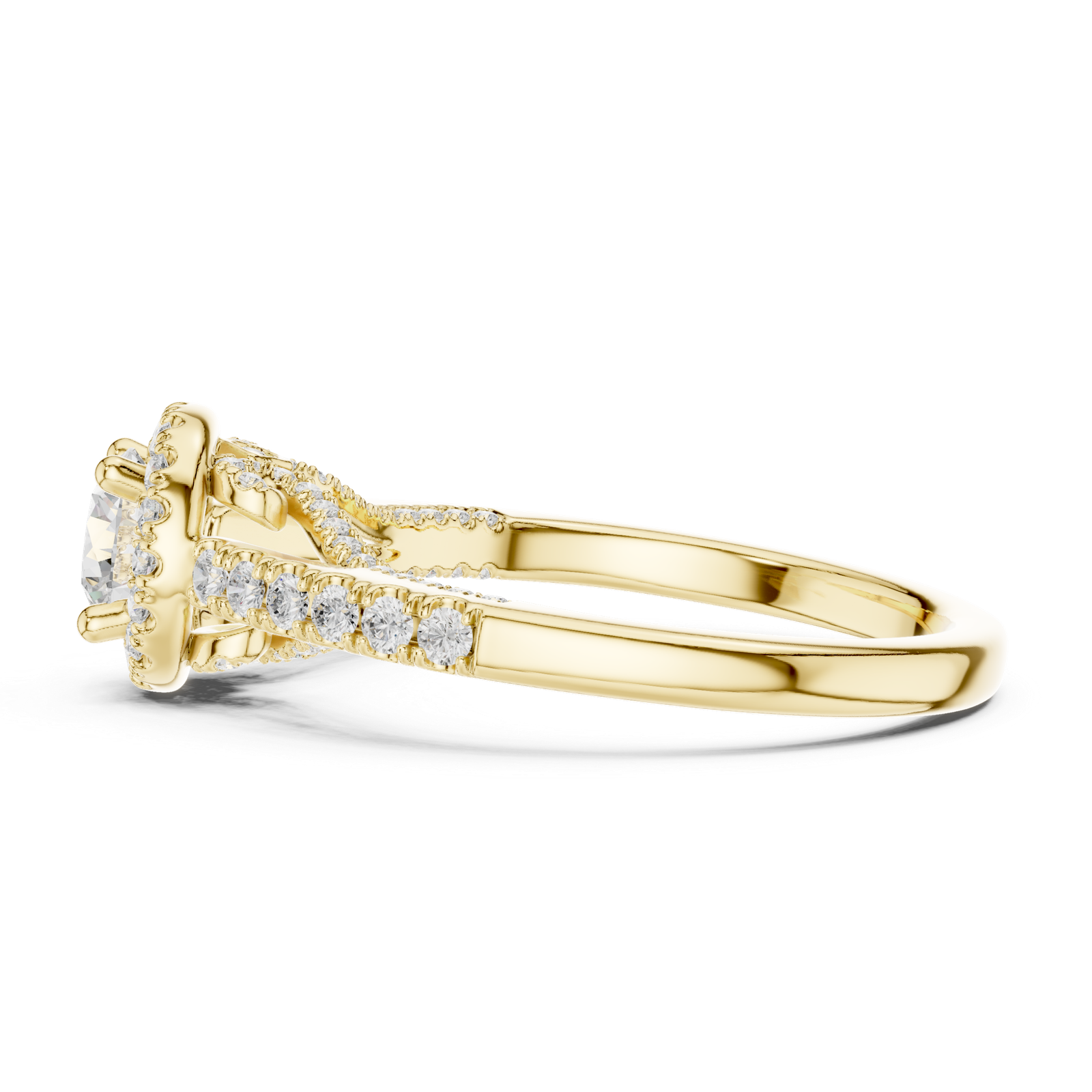 Certified 1.19 Cts Round Cut Lab Grown Diamond Gold Ring LR-106