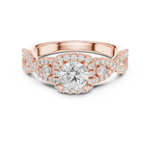 Beautiful Lab Grown Diamond Gold Ring 1.21 Cts Round Cut LR-108