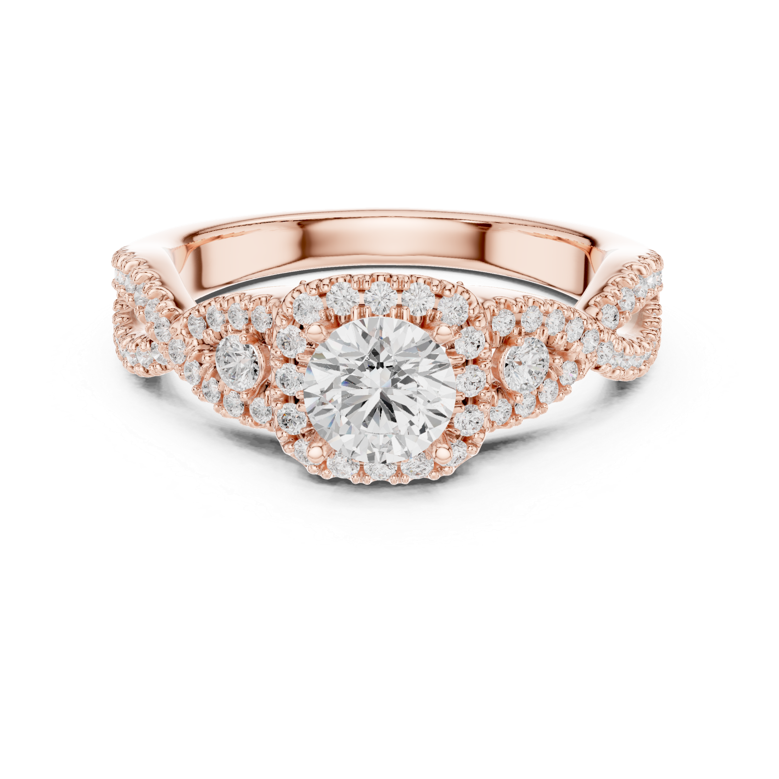 Beautiful Lab Grown Diamond Gold Ring 1.21 Cts Round Cut LR-108