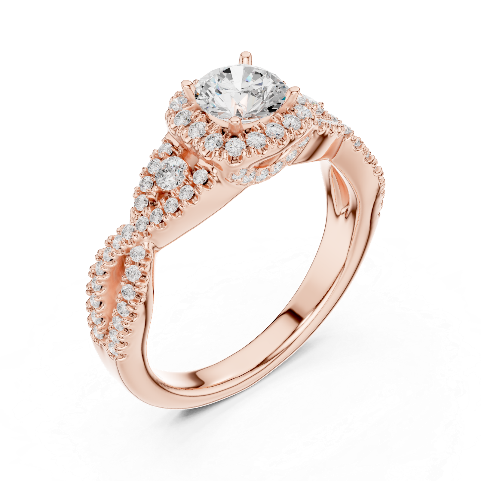Beautiful Lab Grown Diamond Gold Ring 1.21 Cts Round Cut LR-108