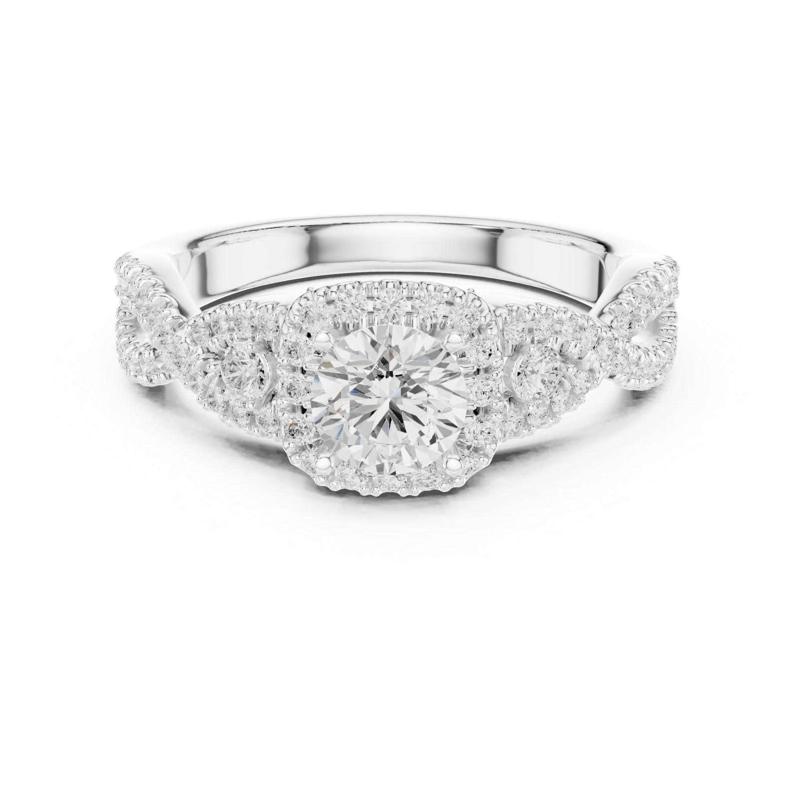 Beautiful Lab Grown Diamond Gold Ring 1.21 Cts Round Cut LR-108