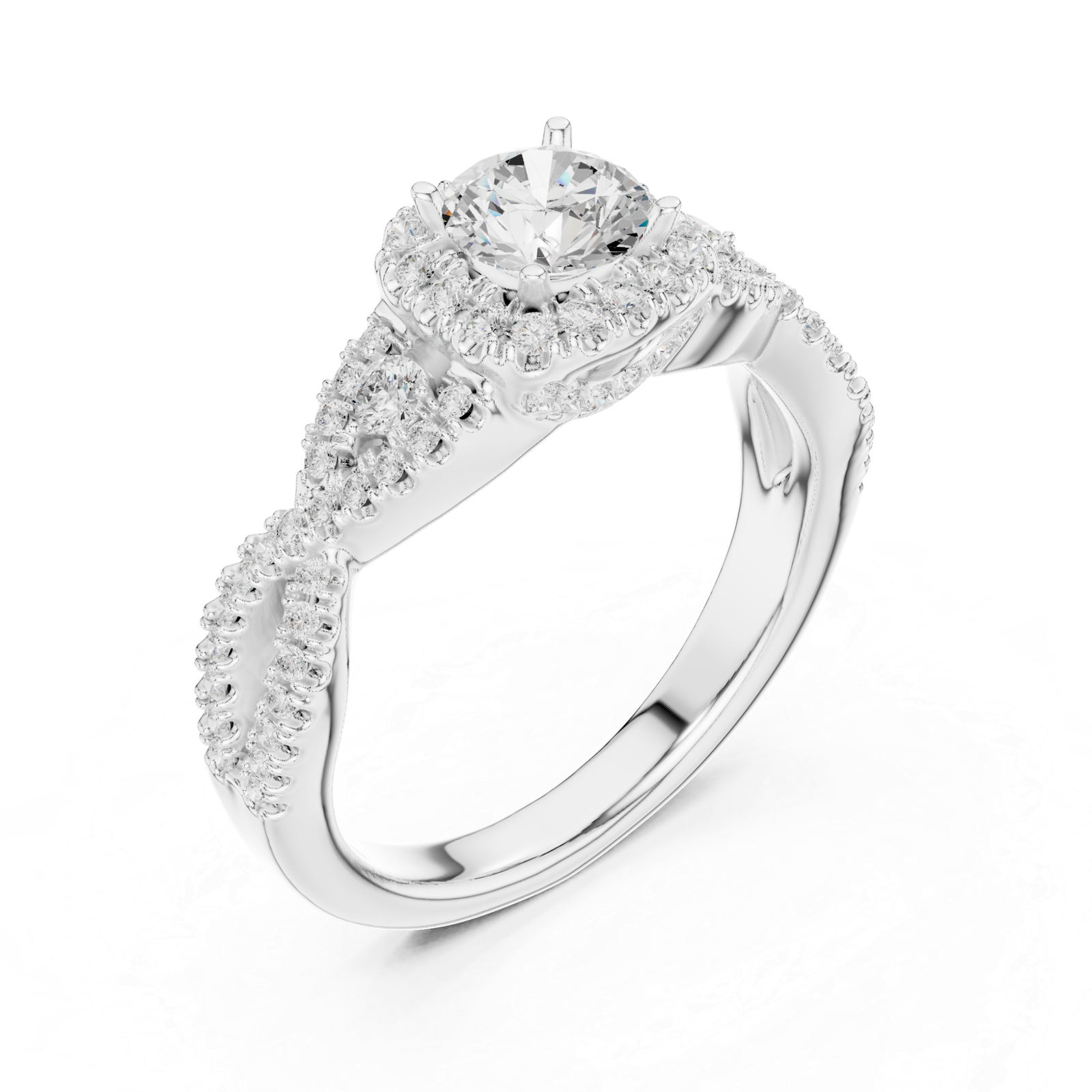 Beautiful Lab Grown Diamond Gold Ring 1.21 Cts Round Cut LR-108
