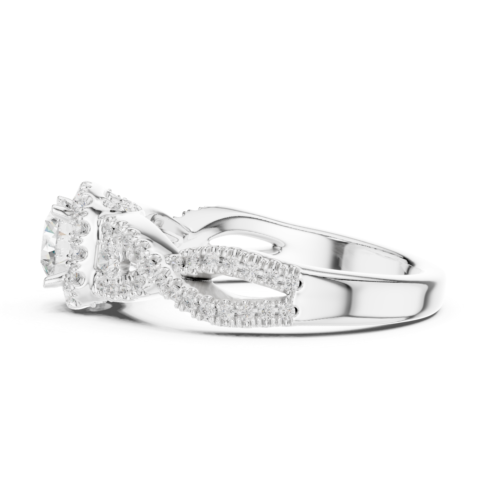 Beautiful Lab Grown Diamond Gold Ring 1.21 Cts Round Cut LR-108