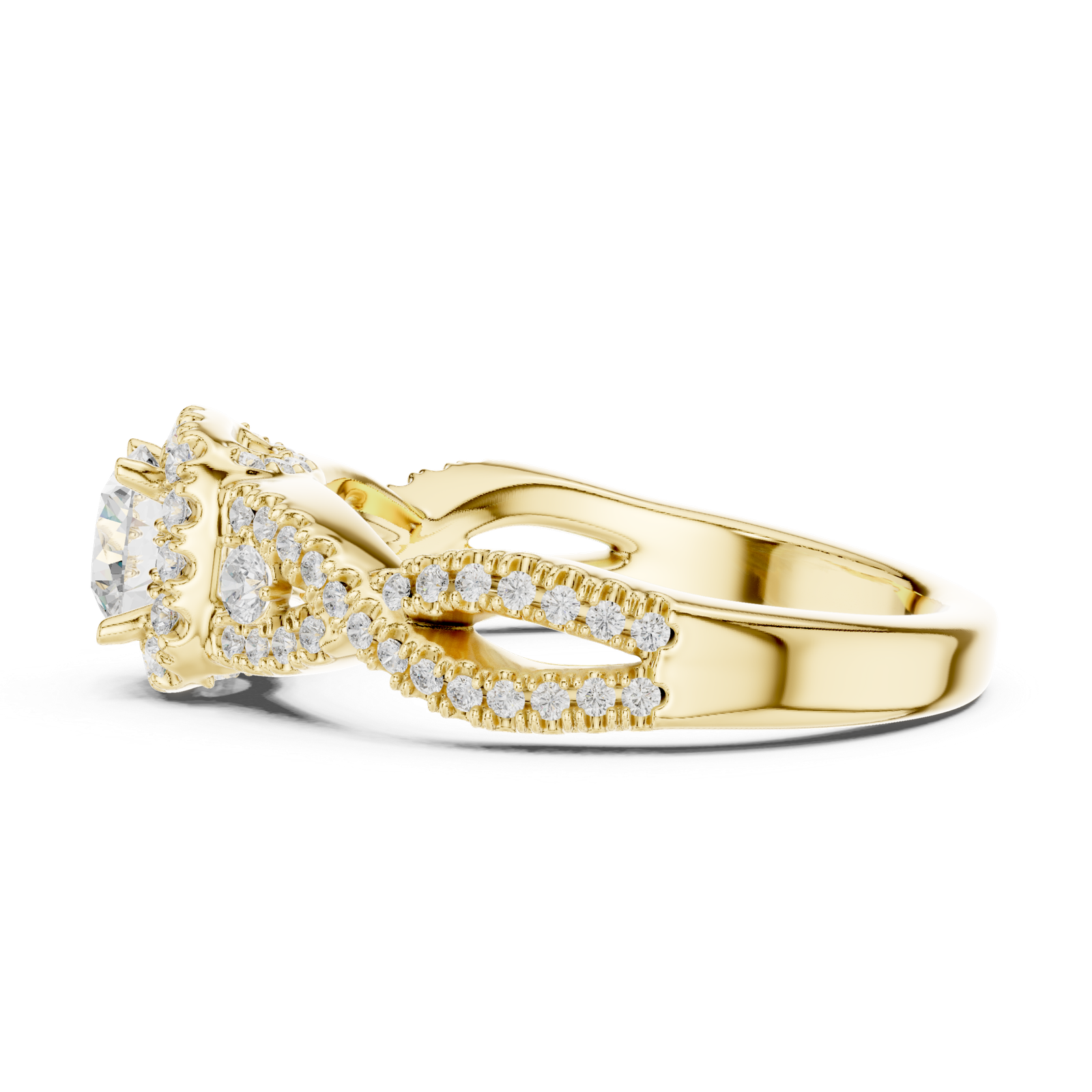 Beautiful Lab Grown Diamond Gold Ring 1.21 Cts Round Cut LR-108