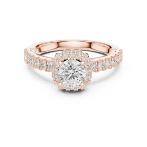 Excellent Lab Grown Diamond Gold Ring 1.41 Cts Round Cut LR-110