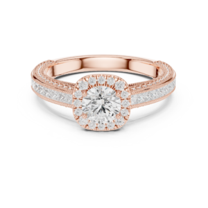 Stunning Lab Grown Diamond Gold Ring 1.56 Cts Round Cut LR-111