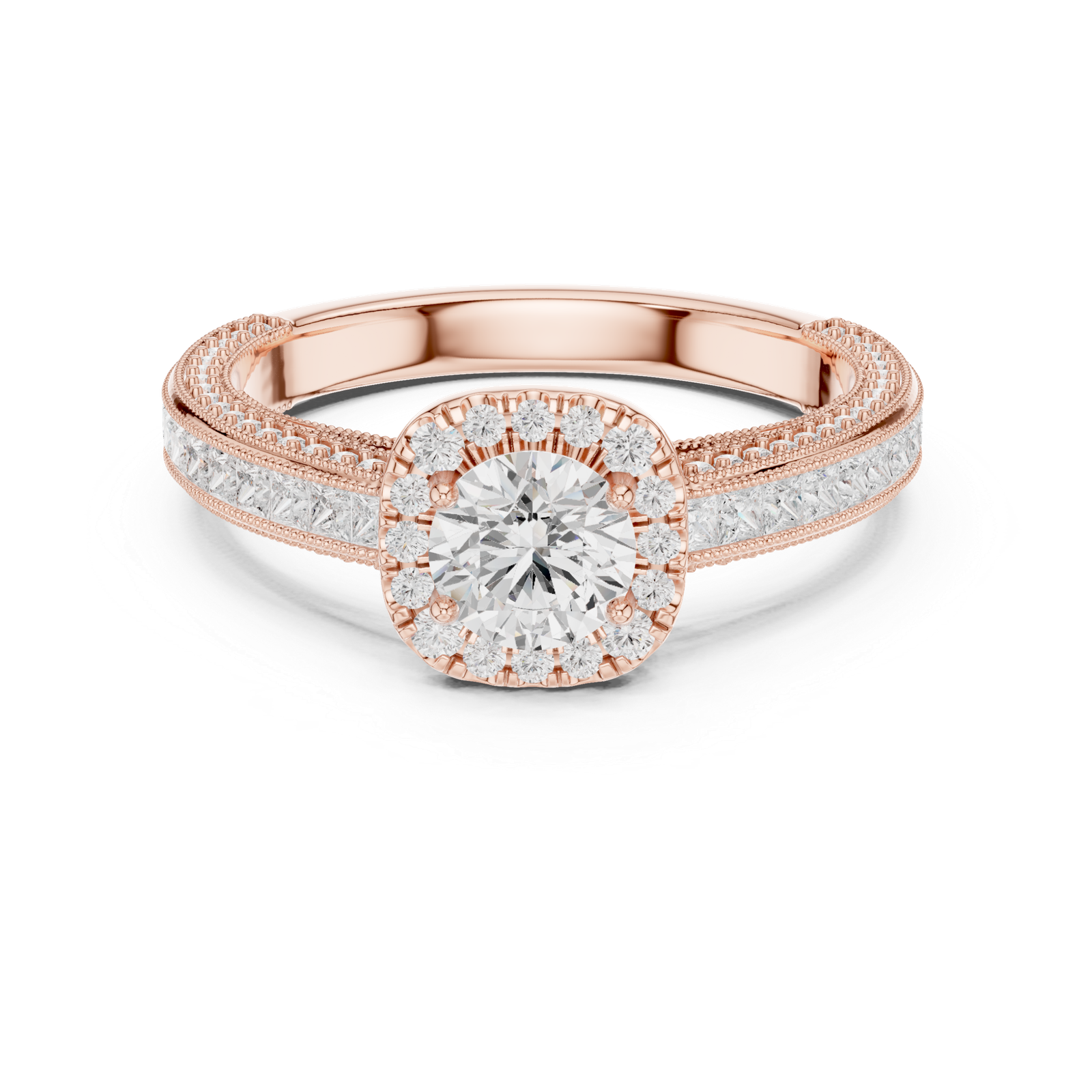 Stunning Lab Grown Diamond Gold Ring 1.56 Cts Round Cut LR-111