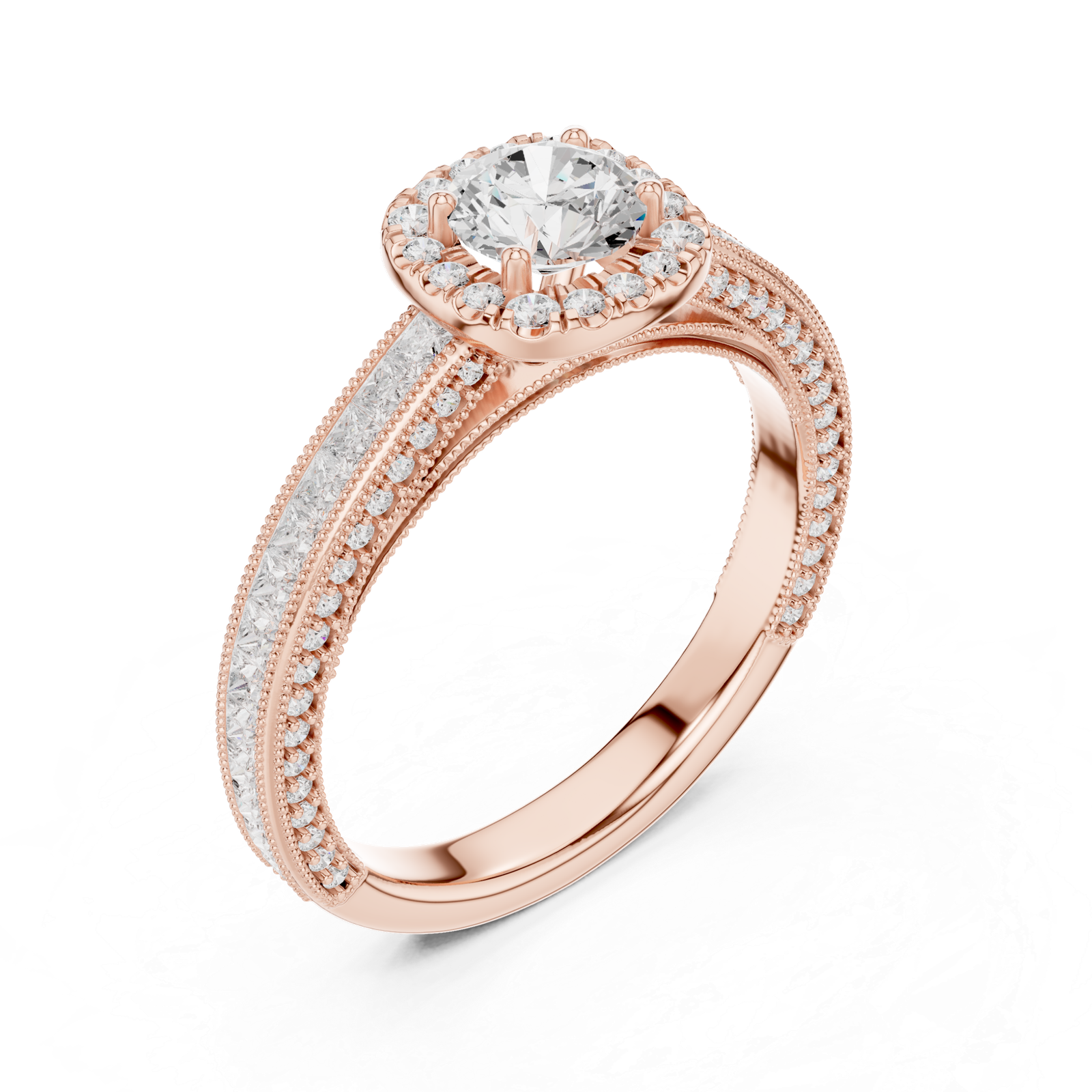 Stunning Lab Grown Diamond Gold Ring 1.56 Cts Round Cut LR-111