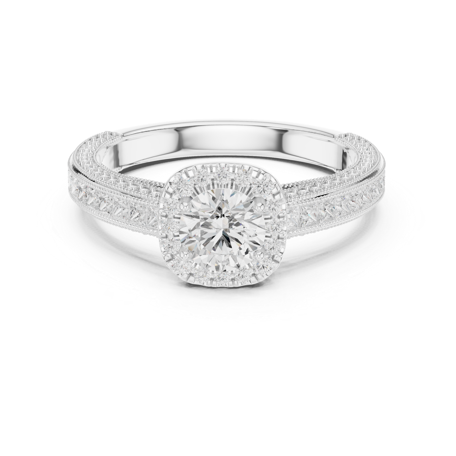 Stunning Lab Grown Diamond Gold Ring 1.56 Cts Round Cut LR-111