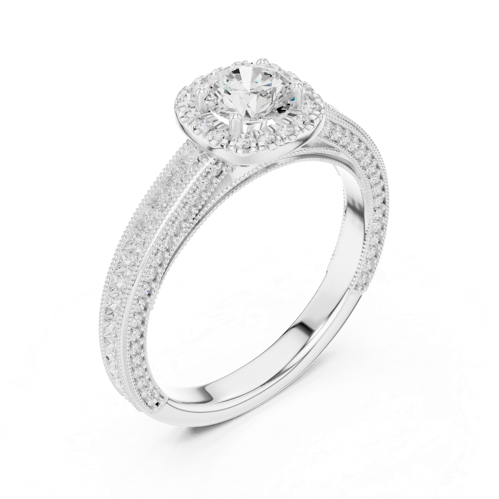 Stunning Lab Grown Diamond Gold Ring 1.56 Cts Round Cut LR-111