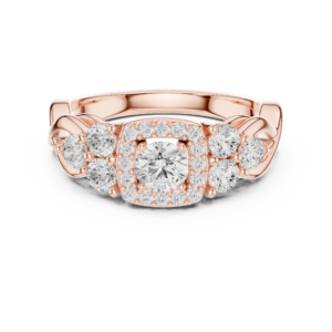 1.11 Cts Round Cut Certified Lab Grown Gold Diamond Ring LR-112
