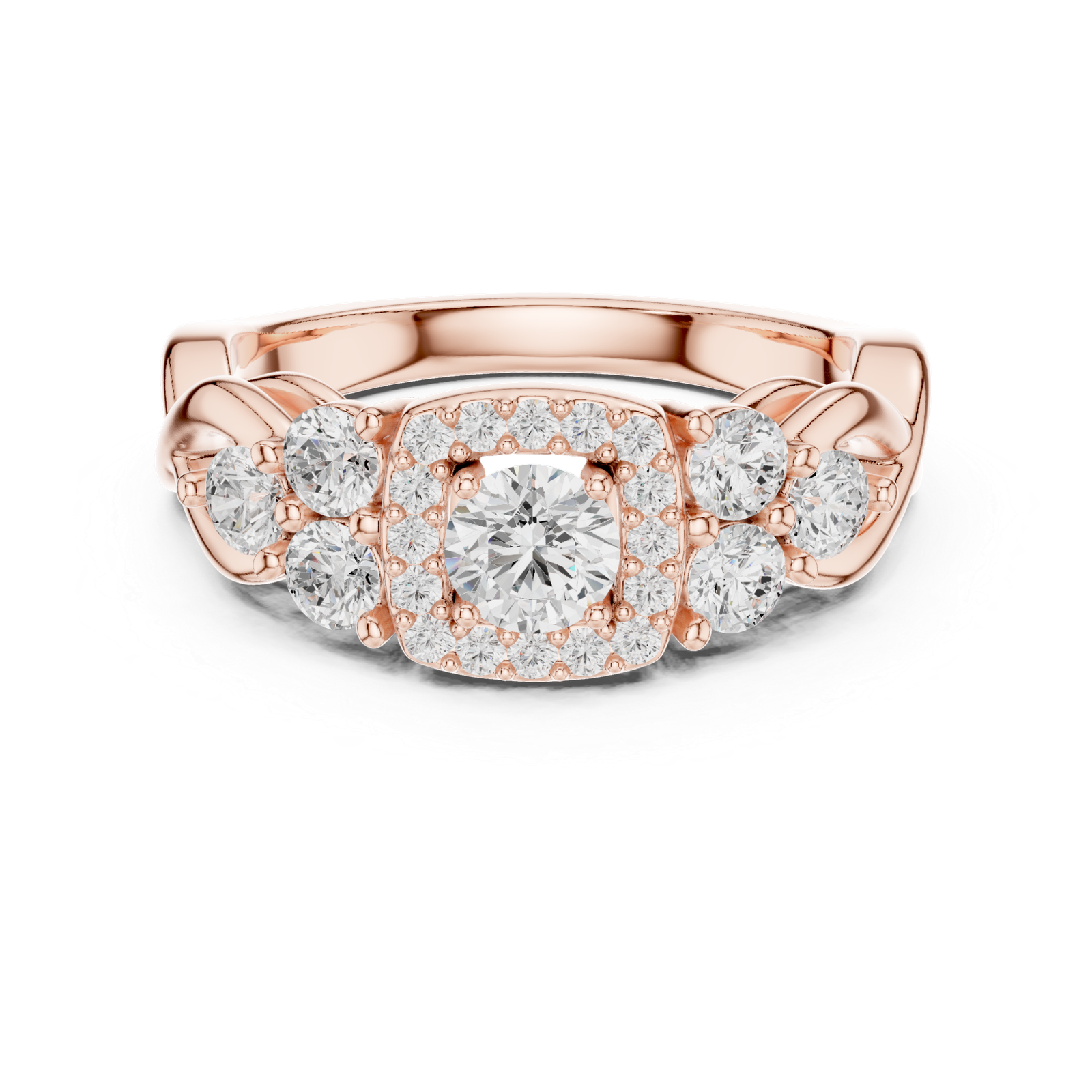 1.11 Cts Round Cut Certified Lab Grown Gold Diamond Ring LR-112