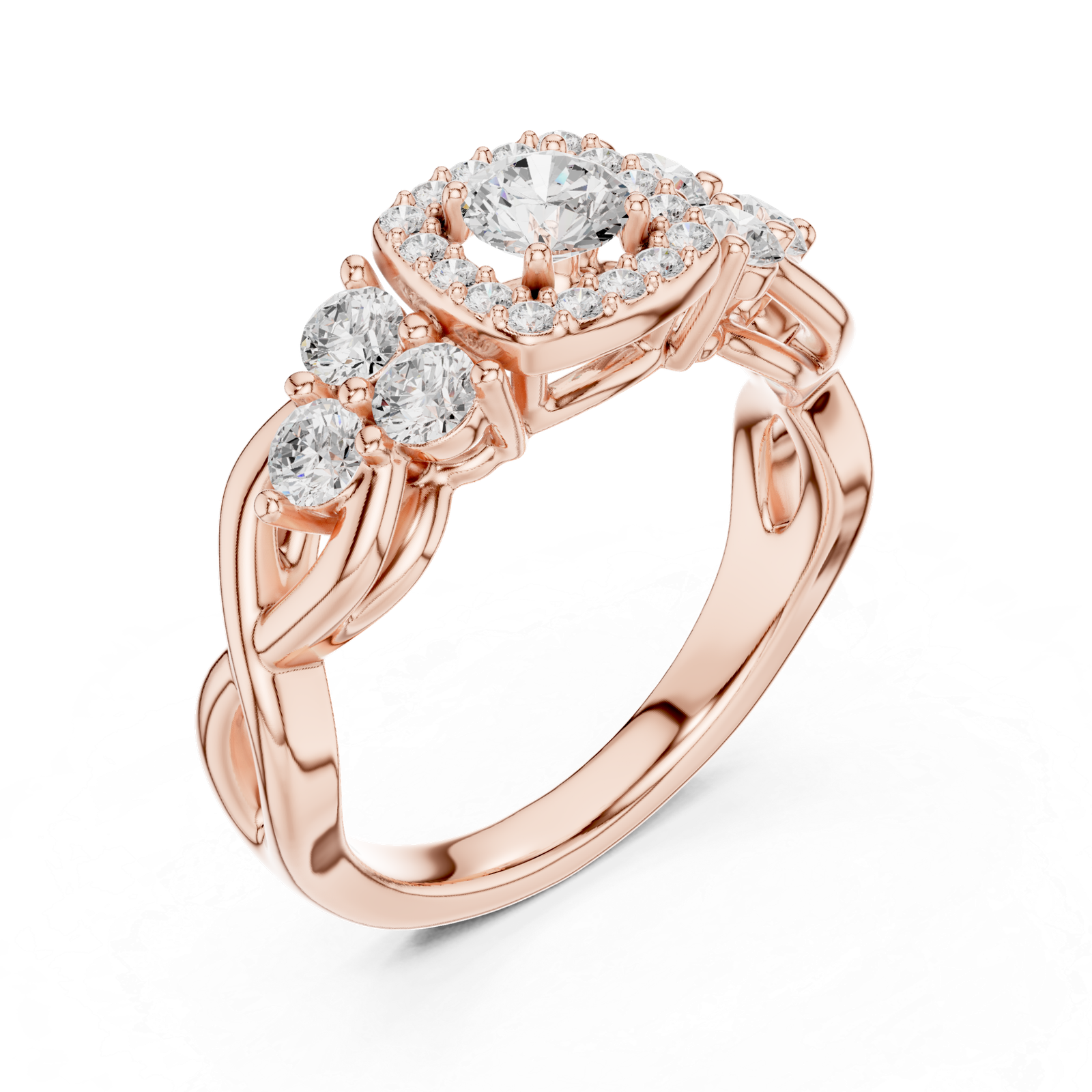 1.11 Cts Round Cut Certified Lab Grown Gold Diamond Ring LR-112