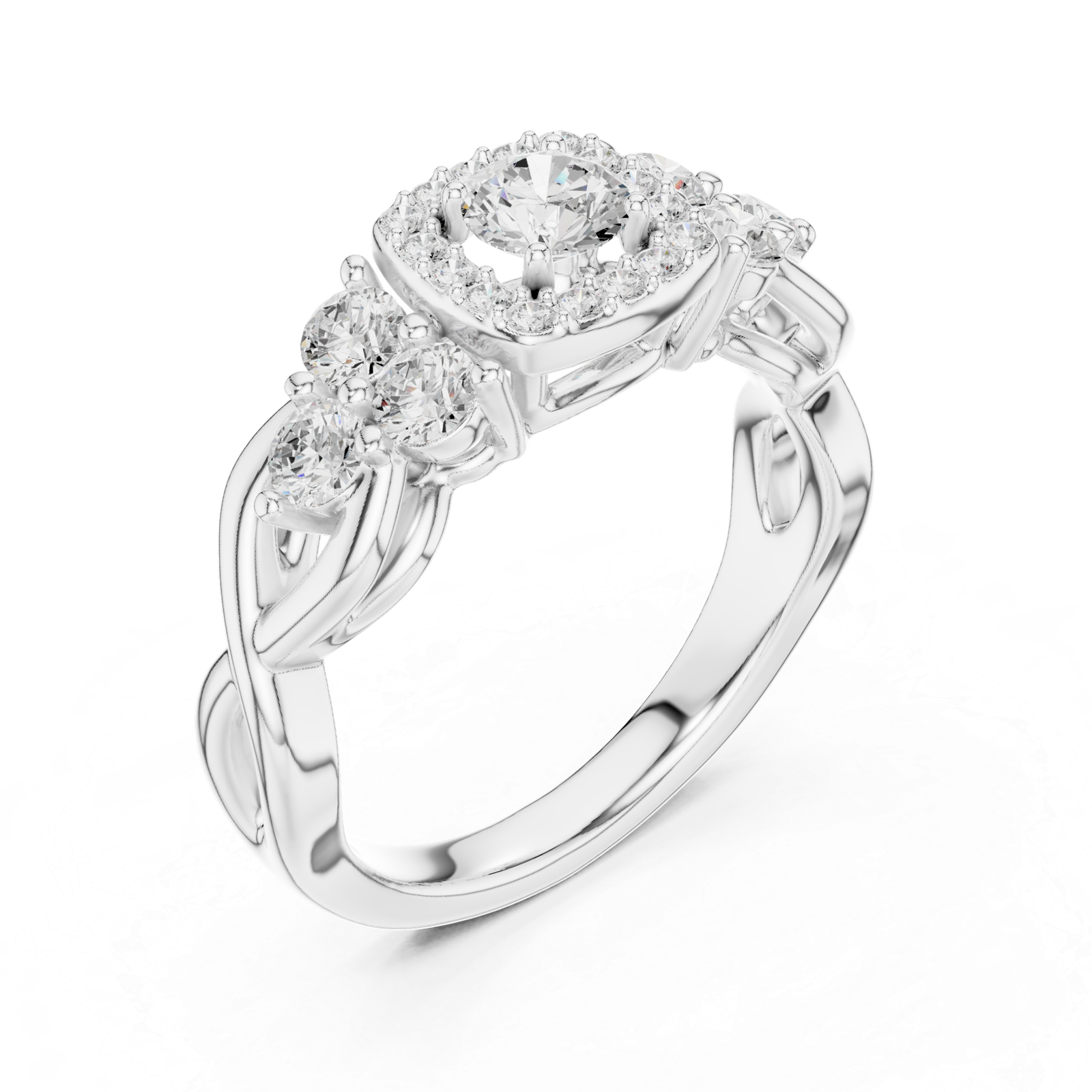 1.11 Cts Round Cut Certified Lab Grown Gold Diamond Ring LR-112
