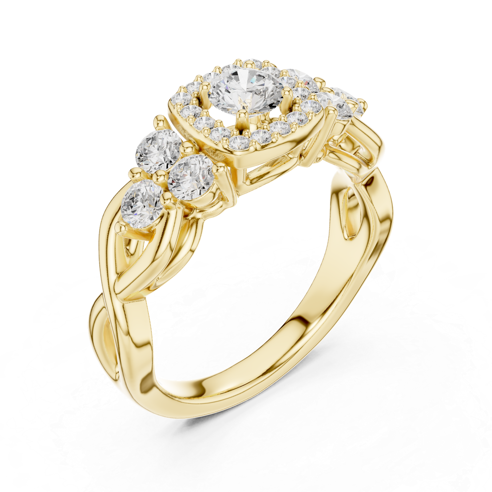 1.11 Cts Round Cut Certified Lab Grown Gold Diamond Ring LR-112