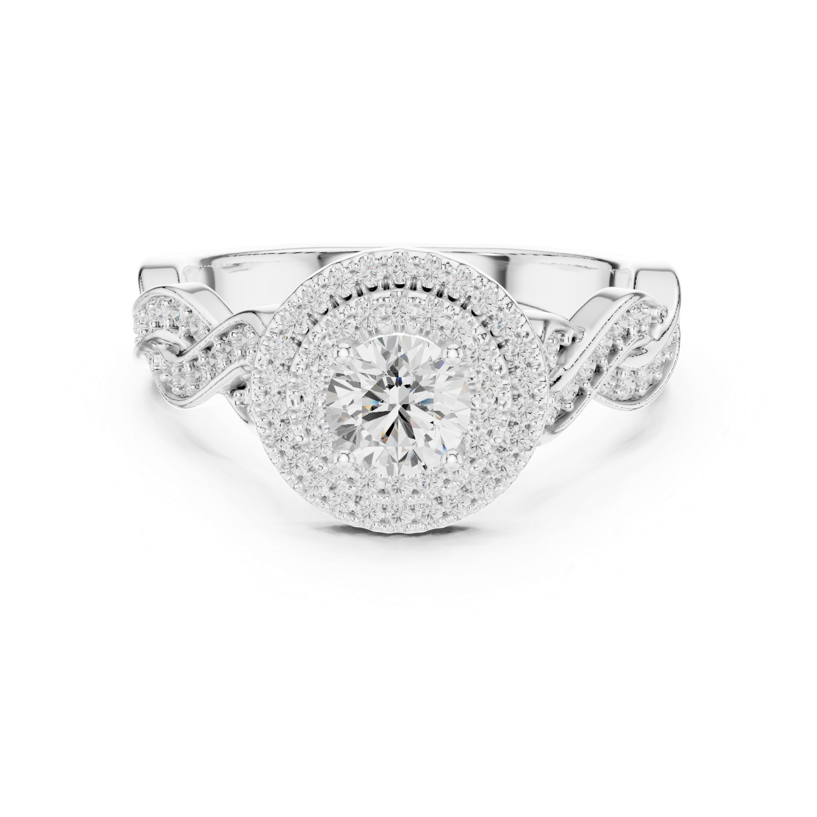 Certified Lab Grown Diamond Gold Ring 1.00 Cts Round Cut LR-113