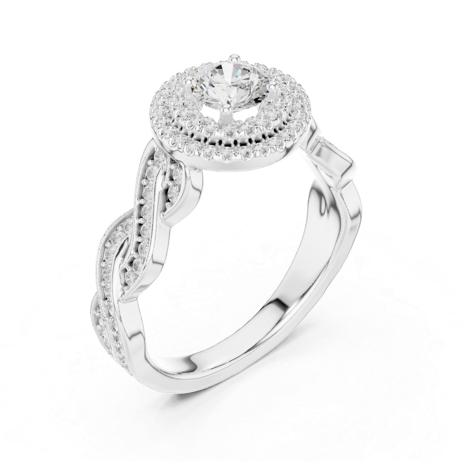 Certified Lab Grown Diamond Gold Ring 1.00 Cts Round Cut LR-113