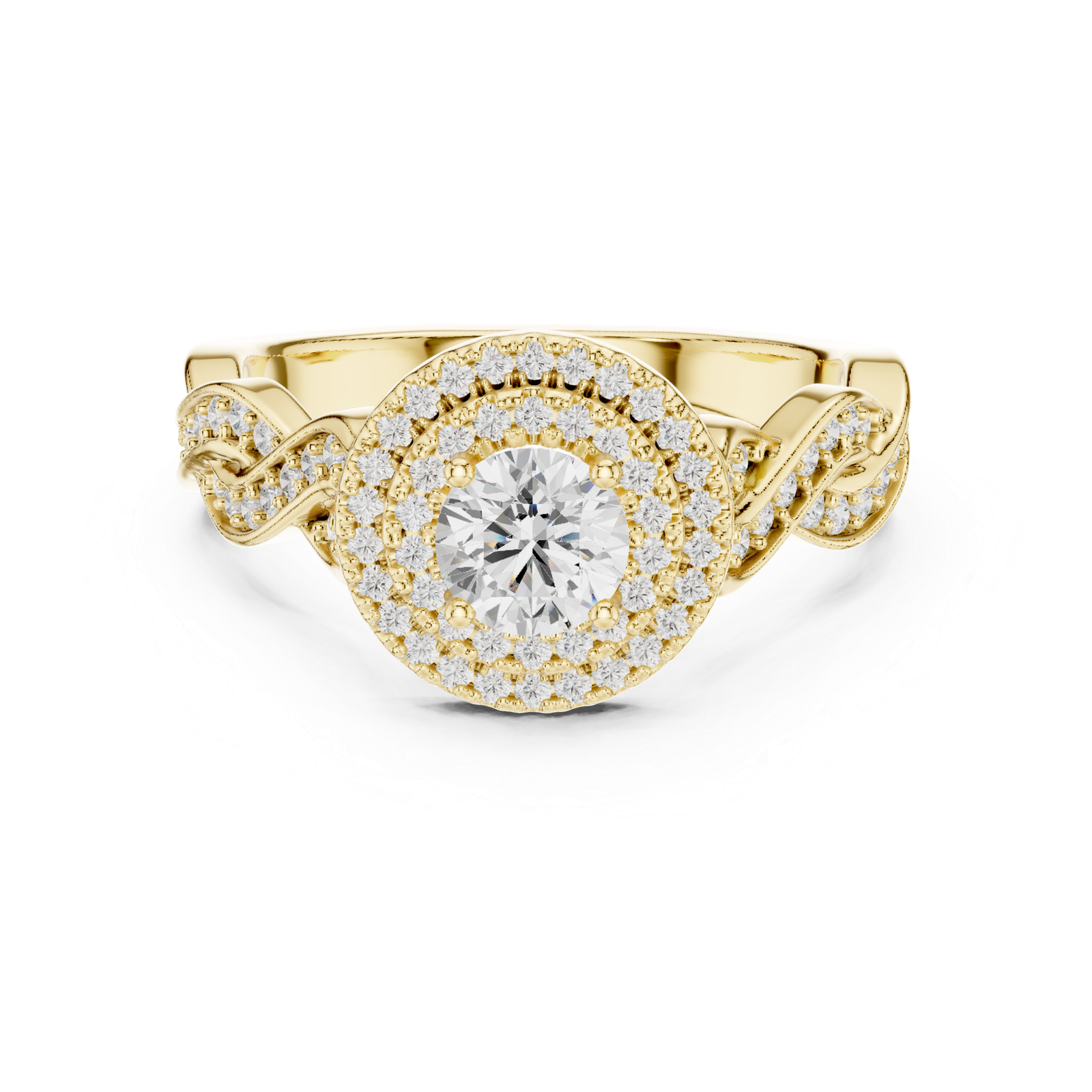 Certified Lab Grown Diamond Gold Ring 1.00 Cts Round Cut LR-113