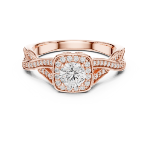 Beautiful Lab Grown Diamond Gold Ring 0.78 Cts Round Cut LR-114