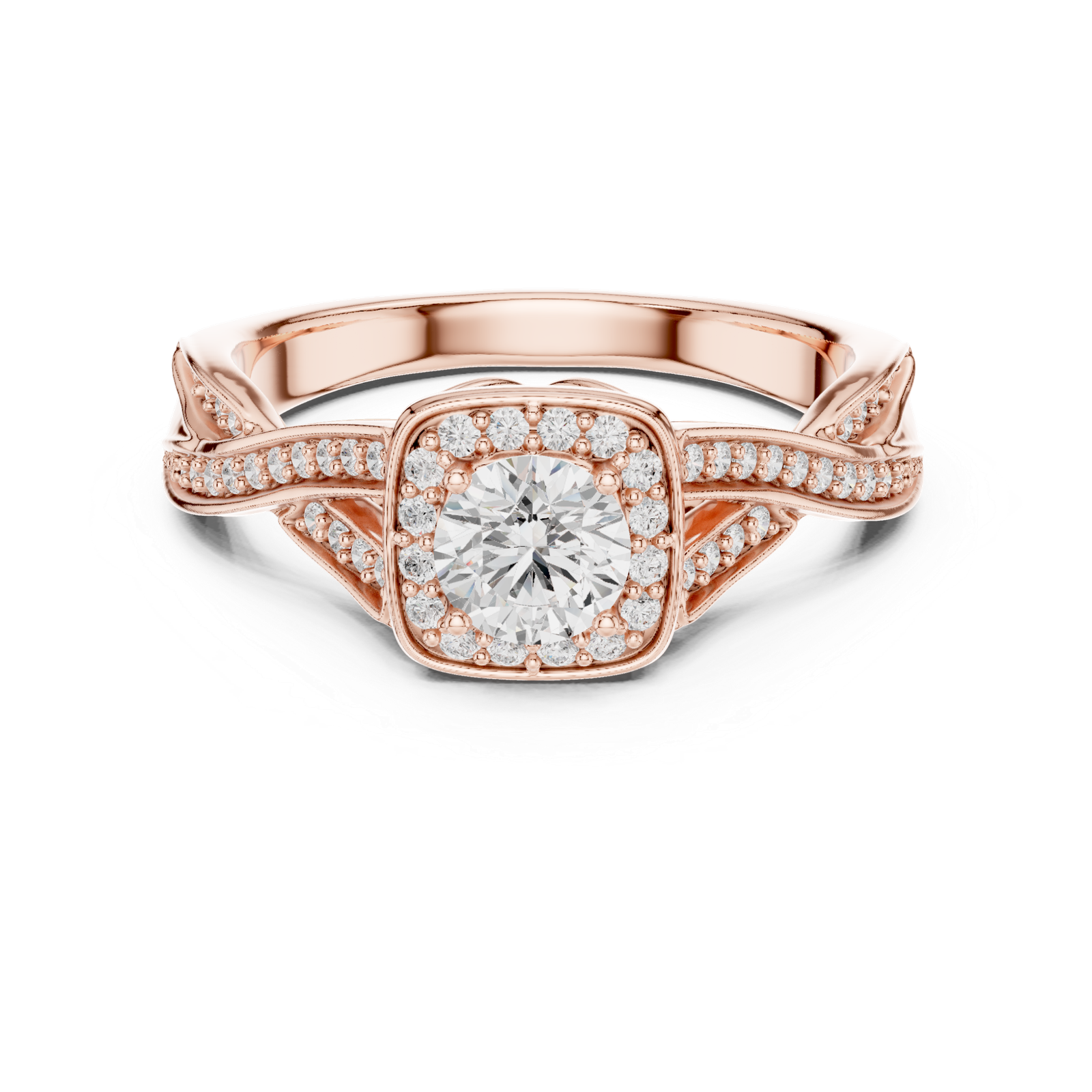 Beautiful Lab Grown Diamond Gold Ring 0.78 Cts Round Cut LR-114