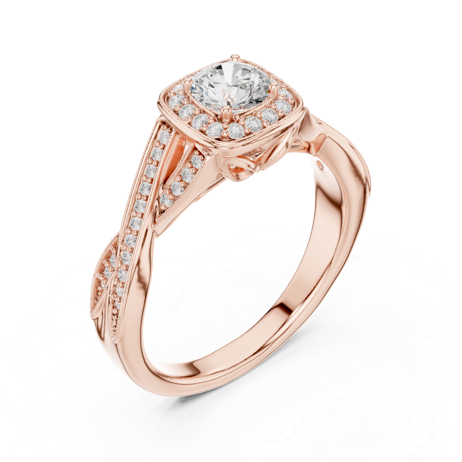 Beautiful Lab Grown Diamond Gold Ring 0.78 Cts Round Cut LR-114