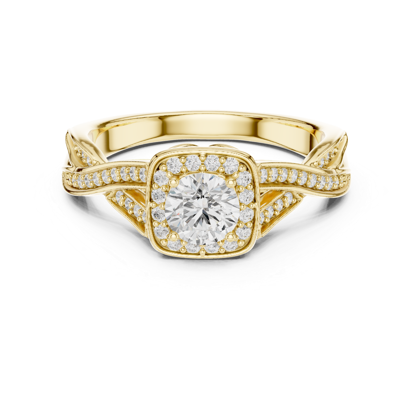 Beautiful Lab Grown Diamond Gold Ring 0.78 Cts Round Cut LR-114