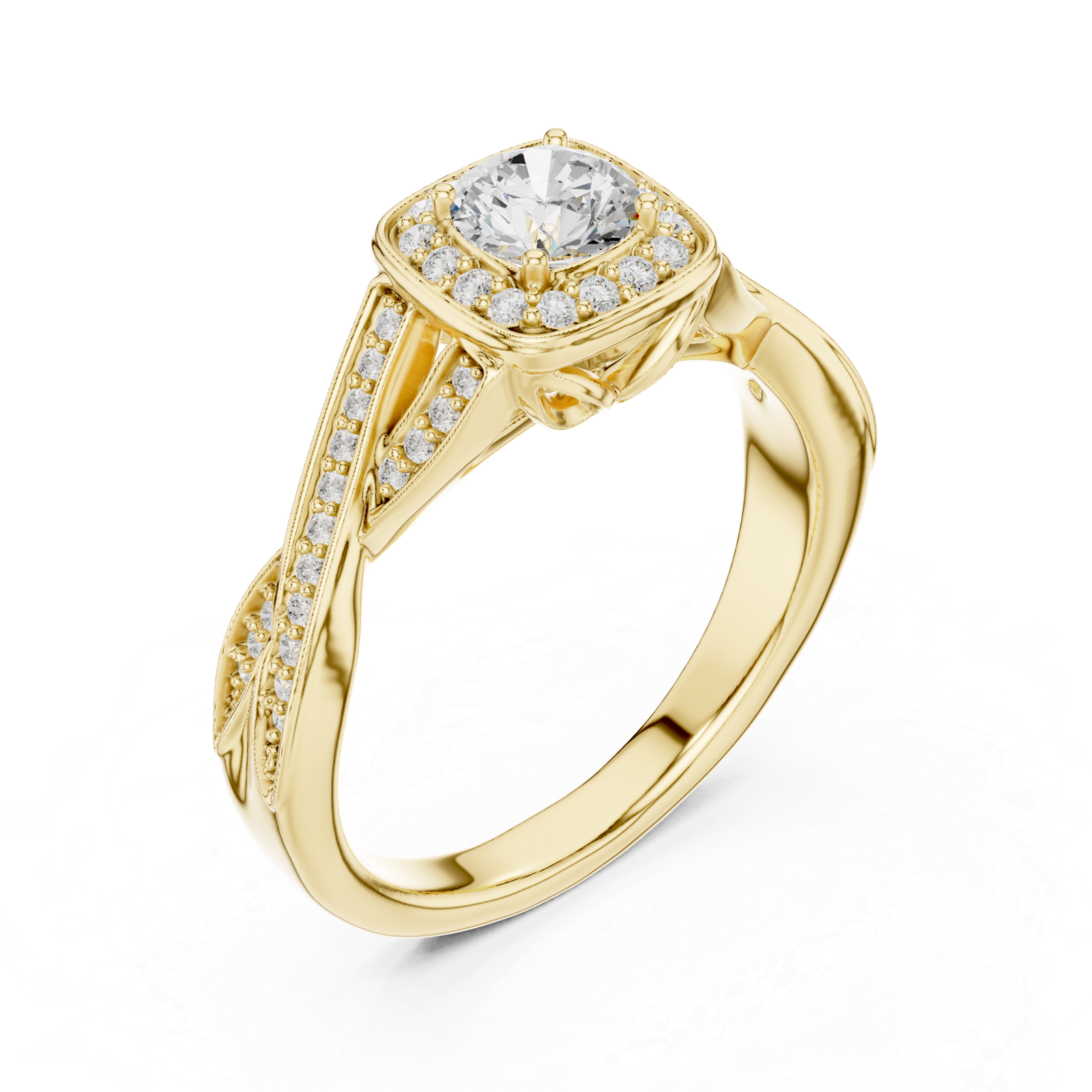 Beautiful Lab Grown Diamond Gold Ring 0.78 Cts Round Cut LR-114