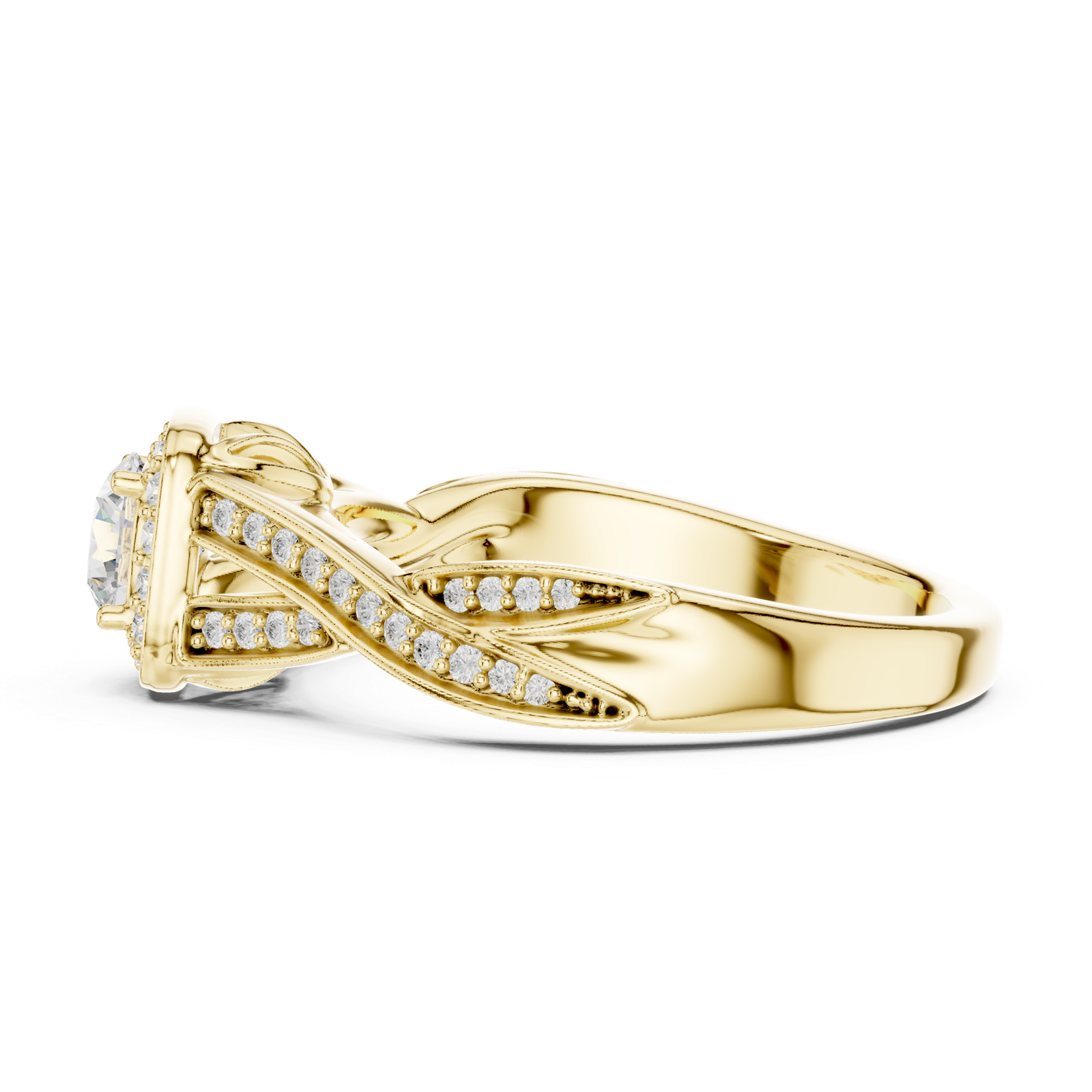 Beautiful Lab Grown Diamond Gold Ring 0.78 Cts Round Cut LR-114