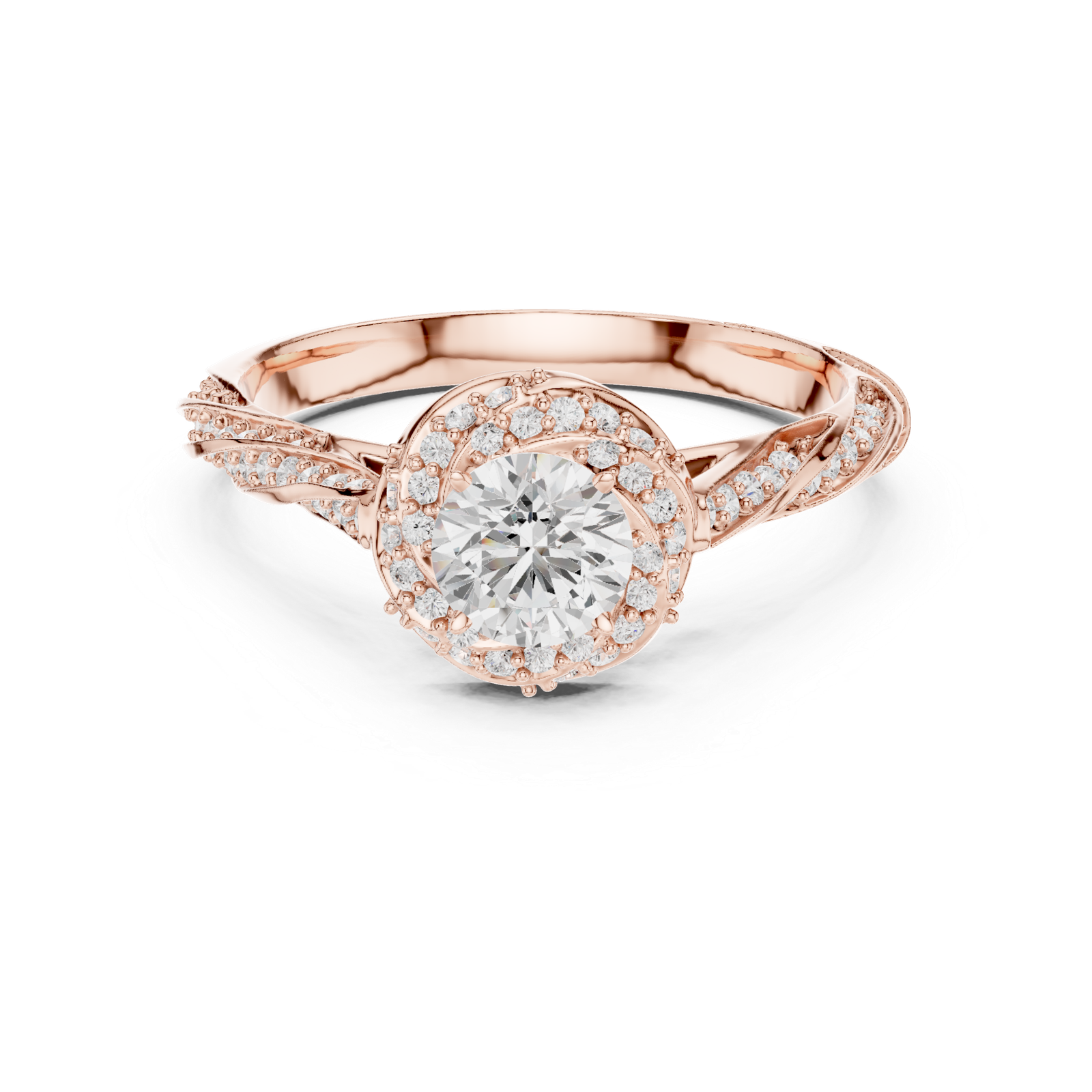 1.15 Cts Round Cut Certified Lab Grown Gold Diamond Ring LR-115