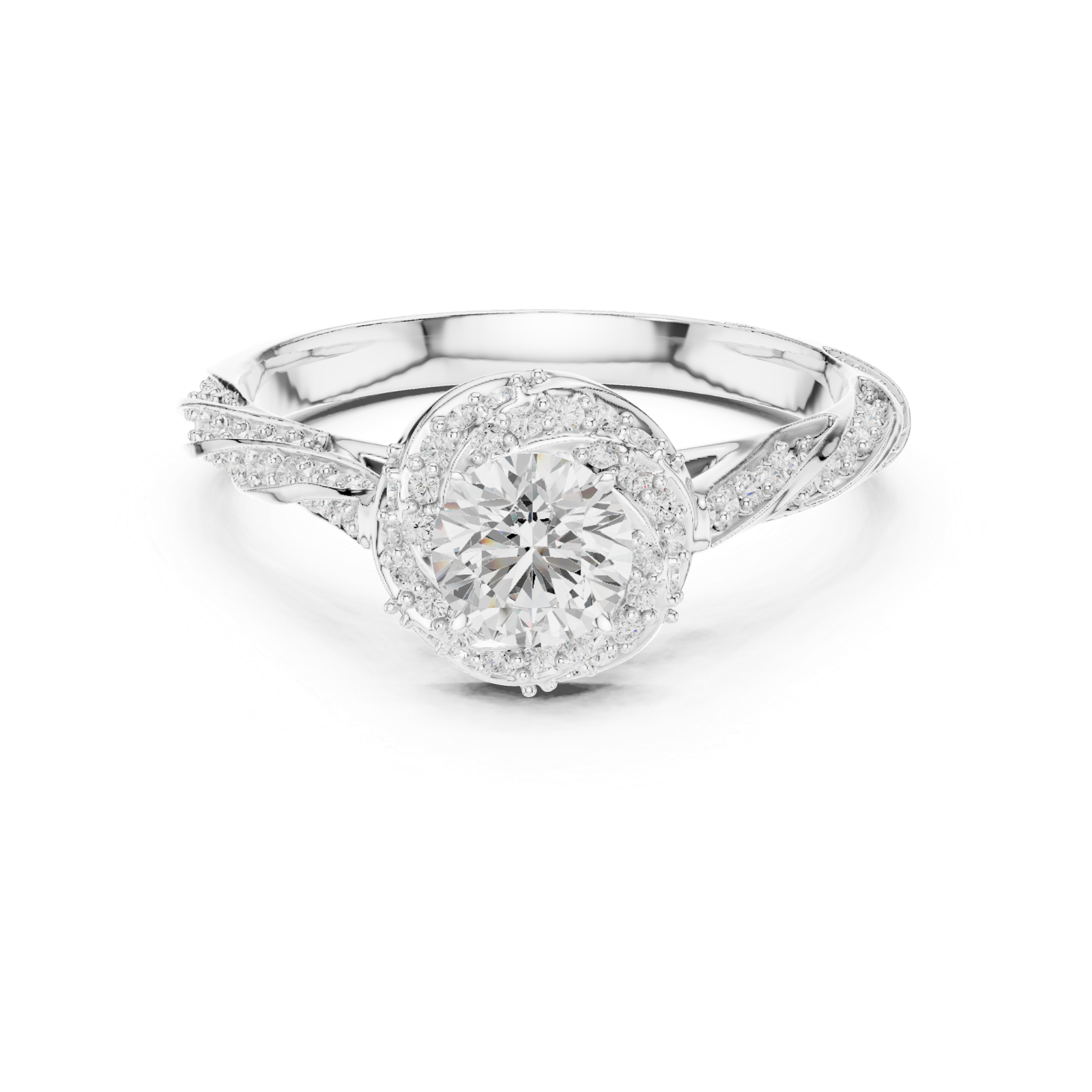 1.15 Cts Round Cut Certified Lab Grown Gold Diamond Ring LR-115