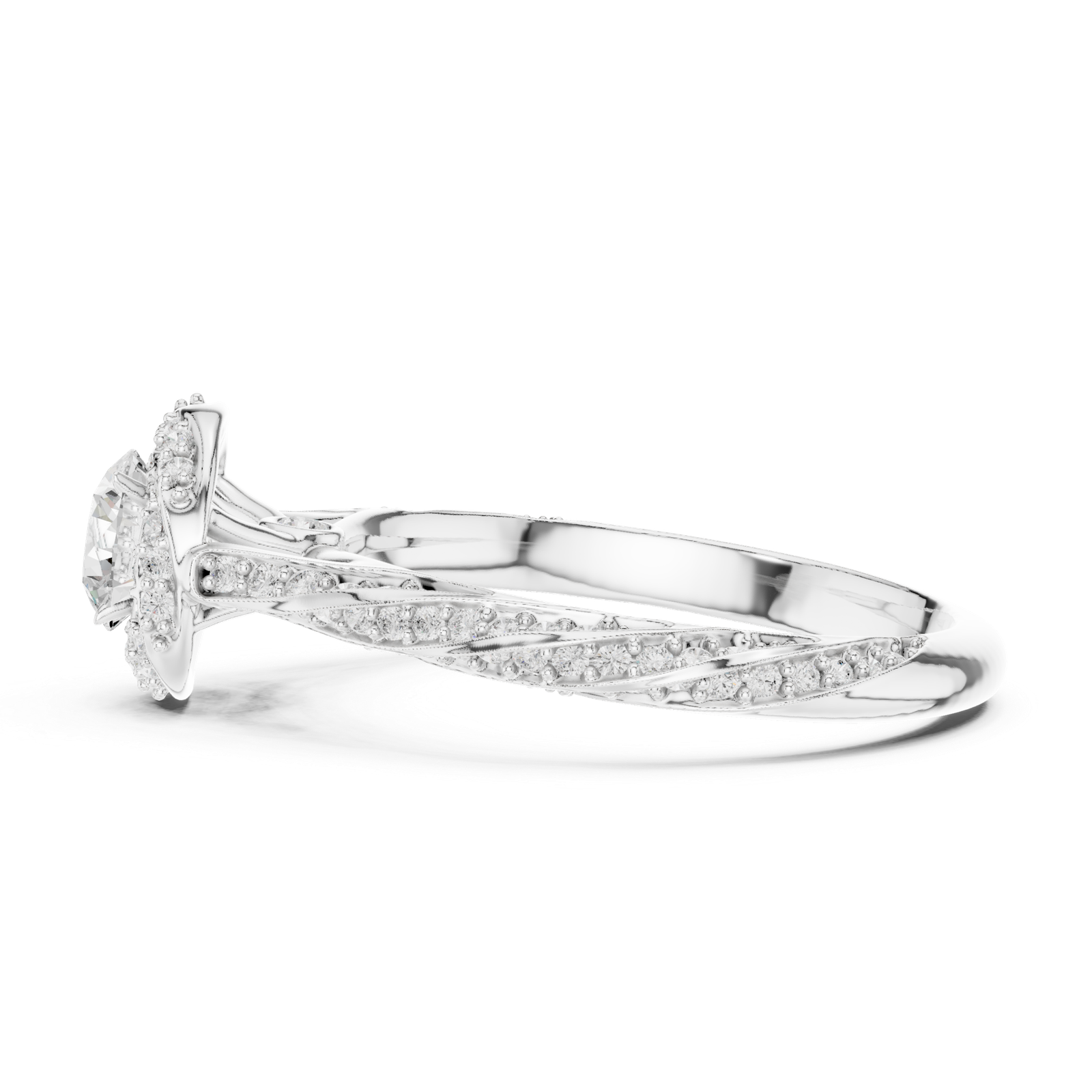 1.15 Cts Round Cut Certified Lab Grown Gold Diamond Ring LR-115