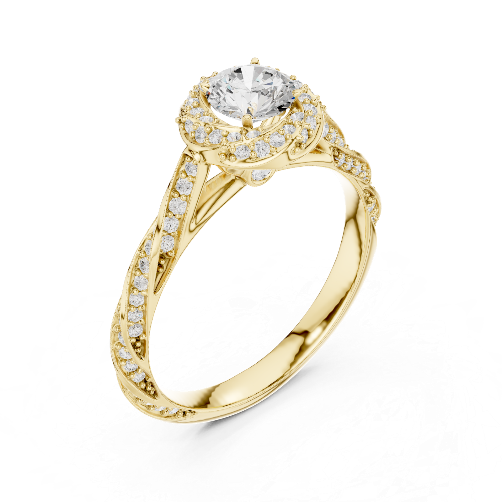 1.15 Cts Round Cut Certified Lab Grown Gold Diamond Ring LR-115