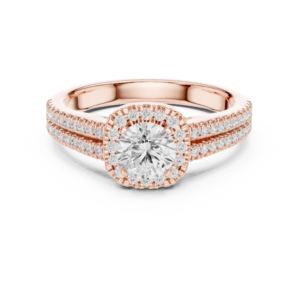 Stunning Lab Grown Diamond Gold Ring 1.14 Cts Round Cut LR-116