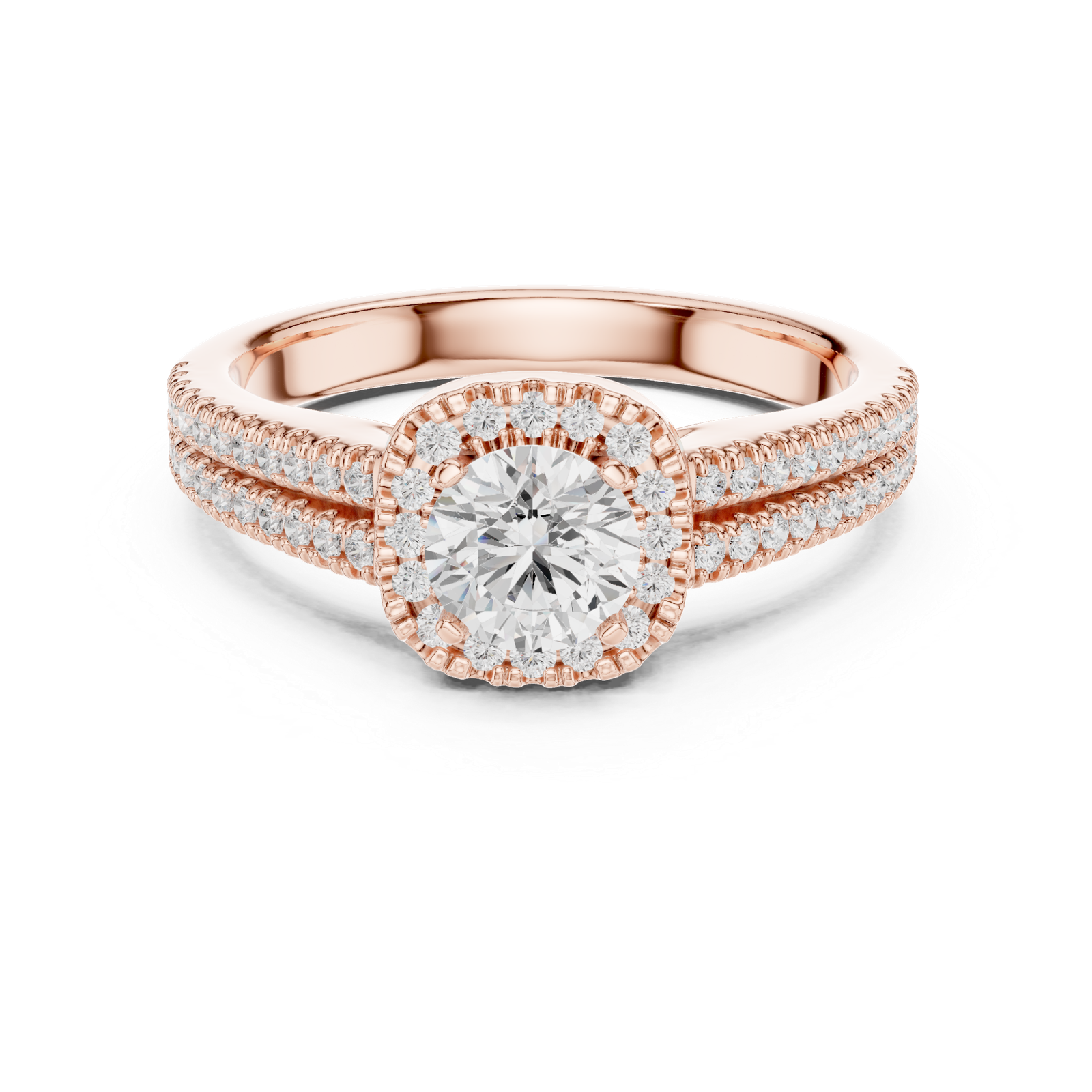 Stunning Lab Grown Diamond Gold Ring 1.14 Cts Round Cut LR-116