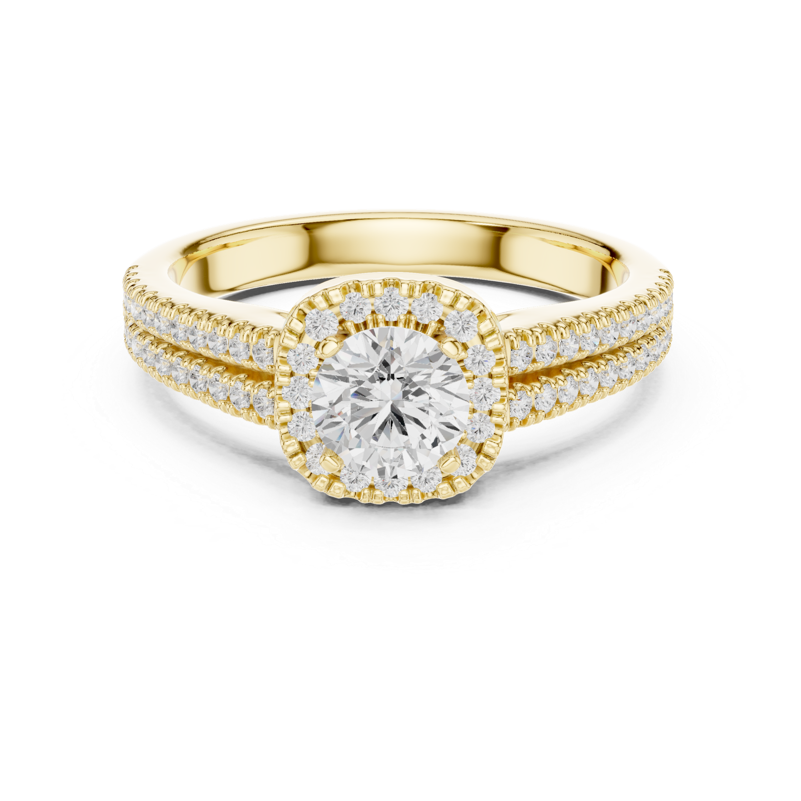 Stunning Lab Grown Diamond Gold Ring 1.14 Cts Round Cut LR-116