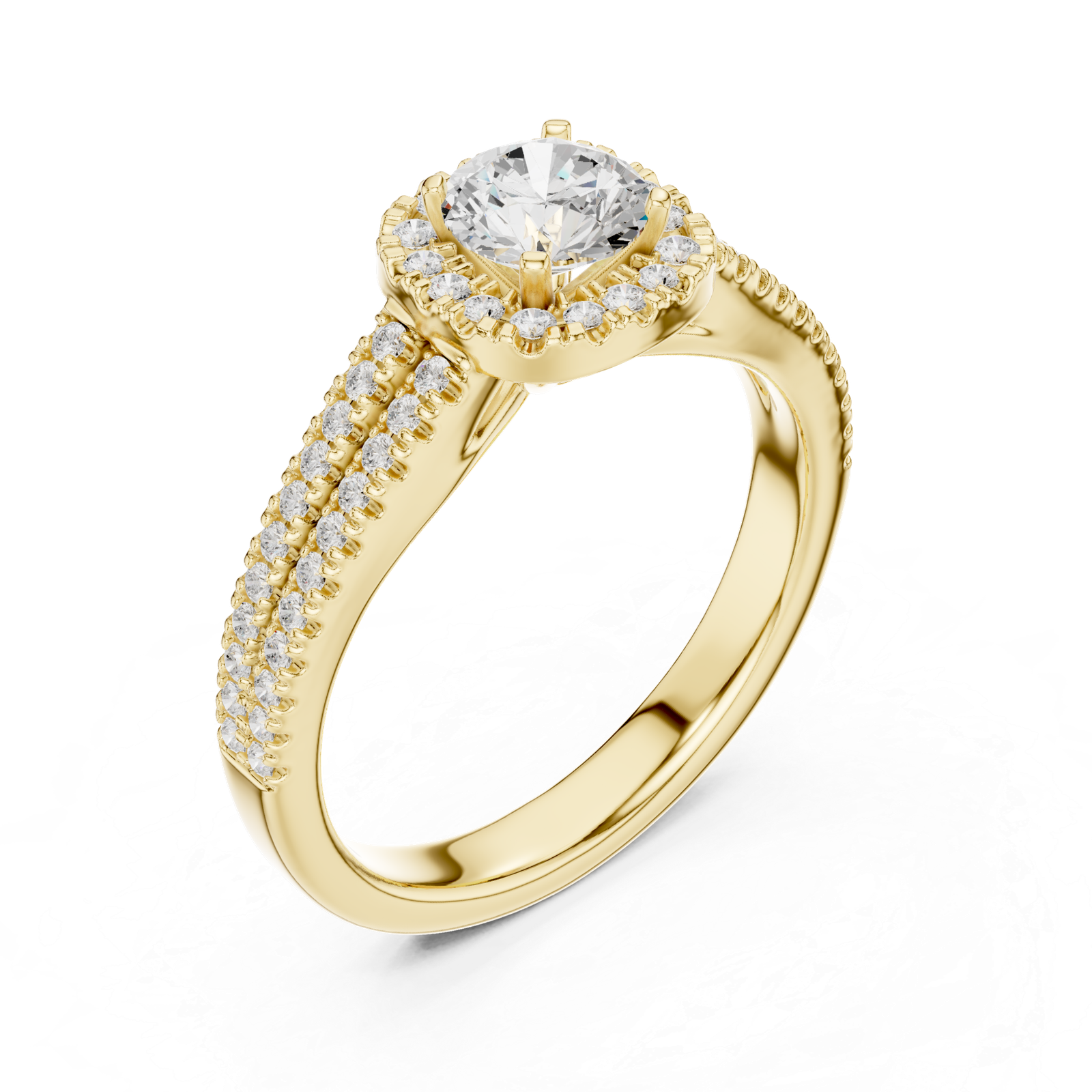 Stunning Lab Grown Diamond Gold Ring 1.14 Cts Round Cut LR-116