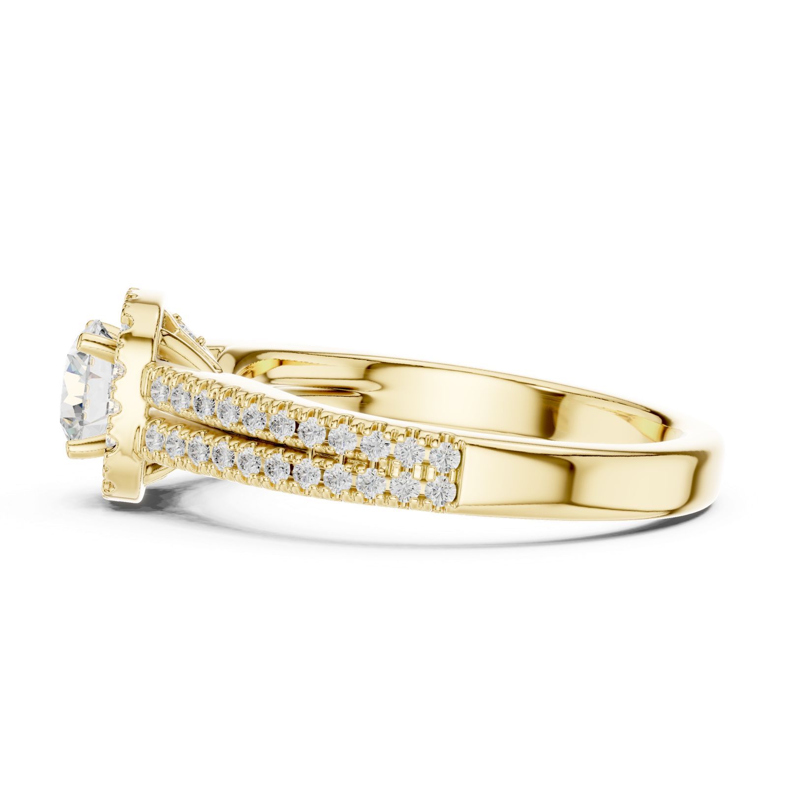 Stunning Lab Grown Diamond Gold Ring 1.14 Cts Round Cut LR-116