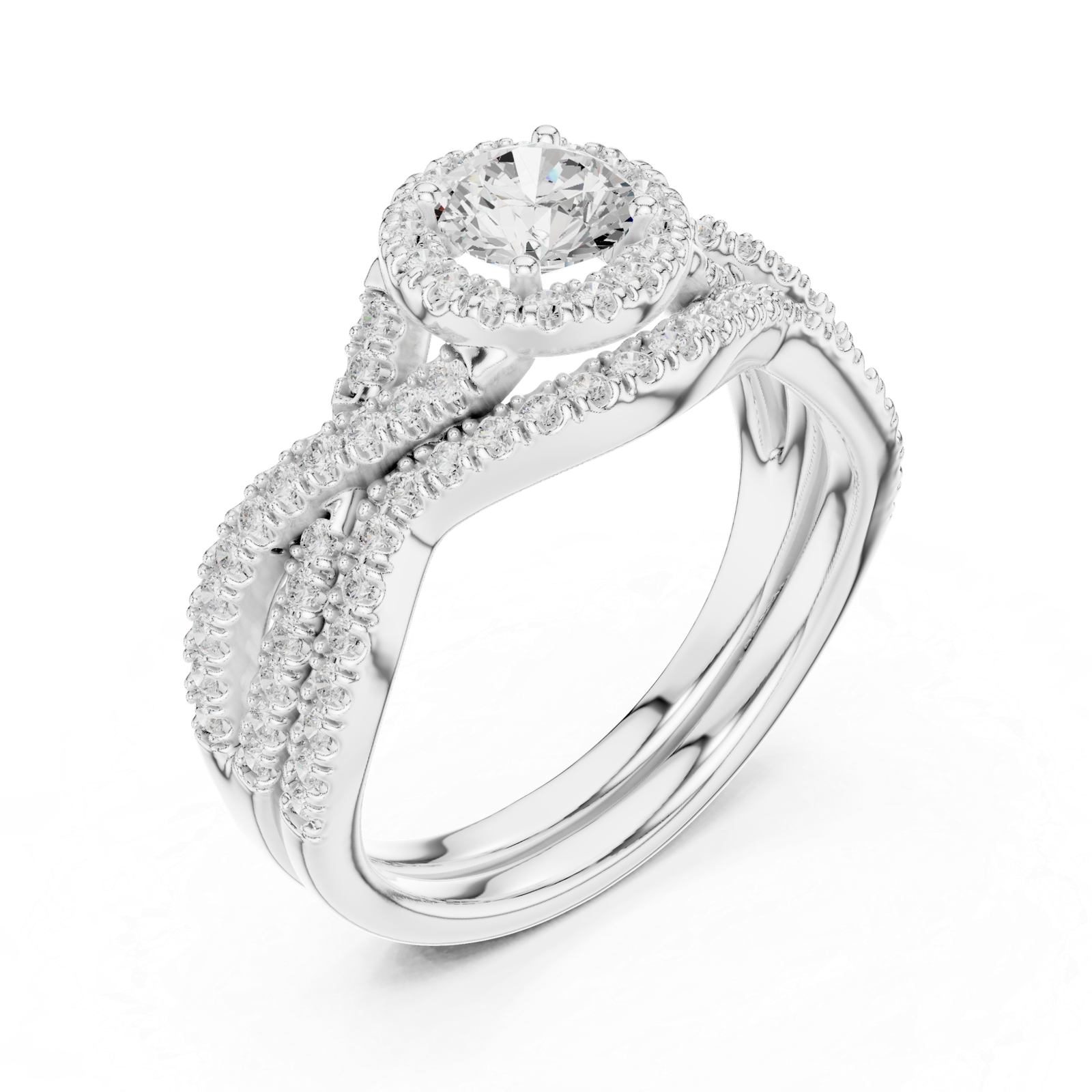 Elegant 1.24 Cts Round Cut Lab Grown Gold Diamond Ring LR-117