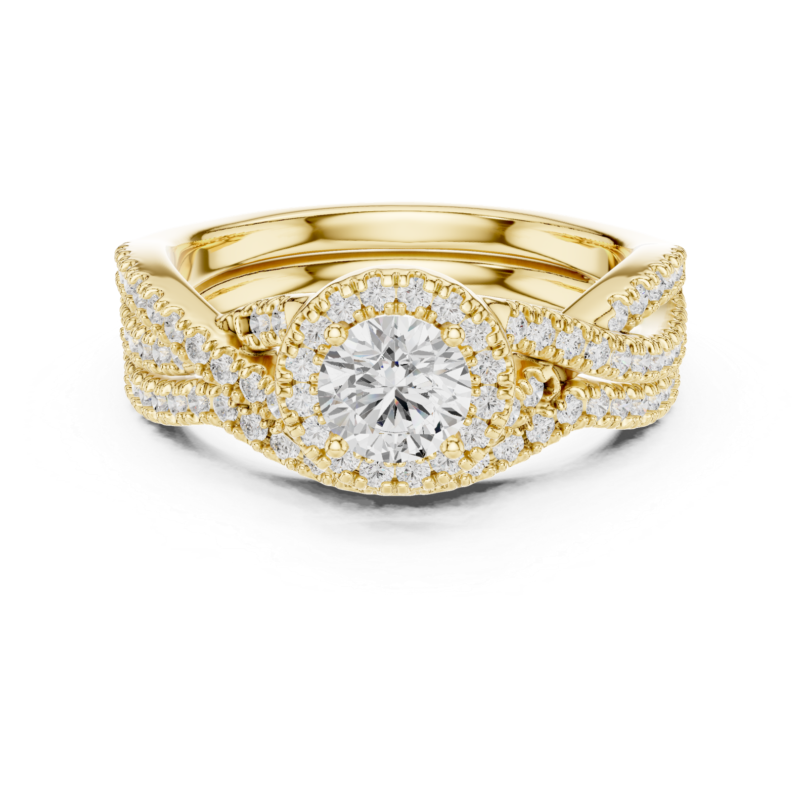 Elegant 1.24 Cts Round Cut Lab Grown Gold Diamond Ring LR-117