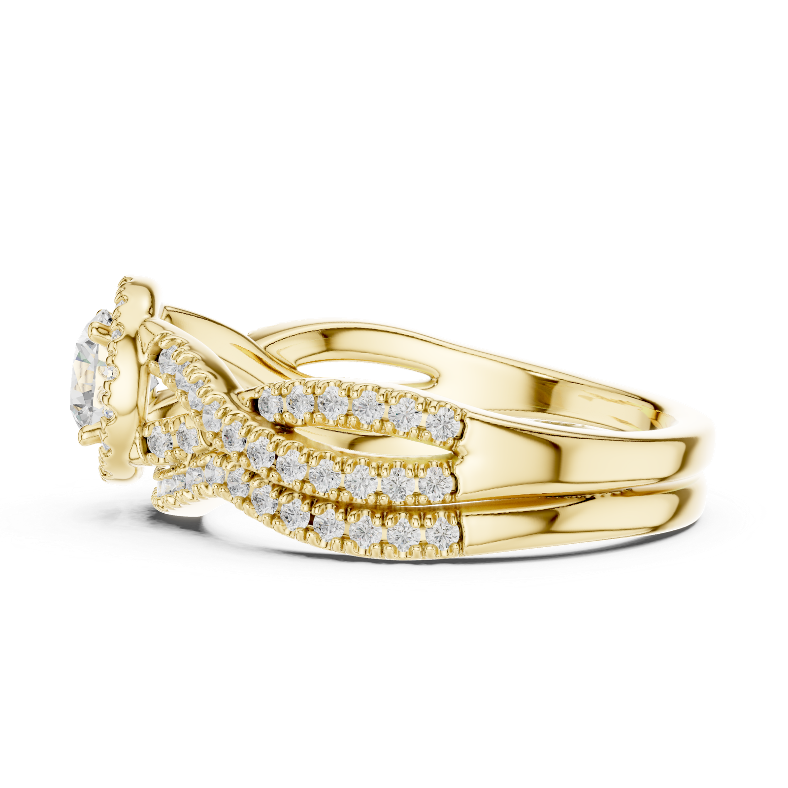 Elegant 1.24 Cts Round Cut Lab Grown Gold Diamond Ring LR-117