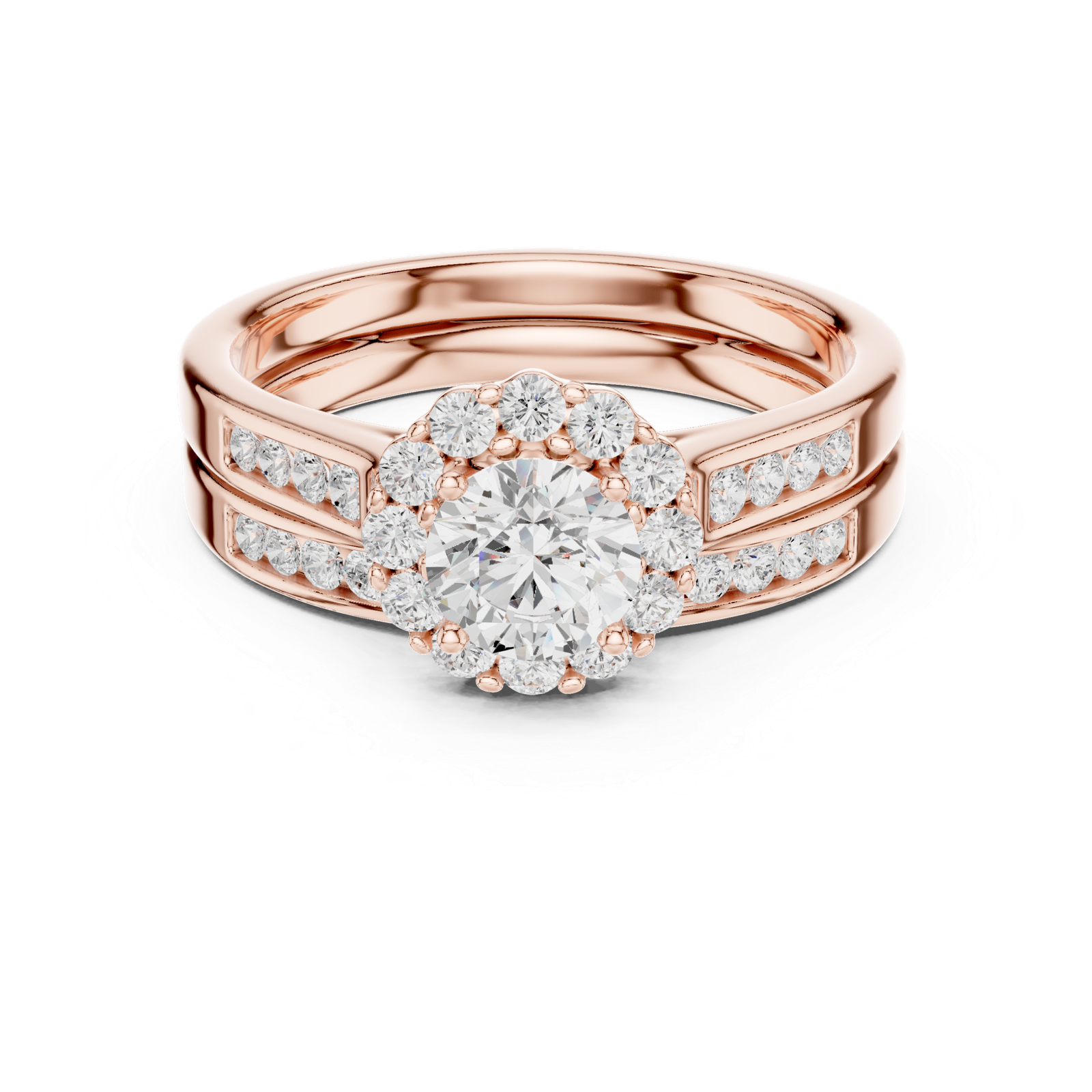 Lab Grown Gold Diamond Ring 1.24 Cts Round Cut Certified LR-118